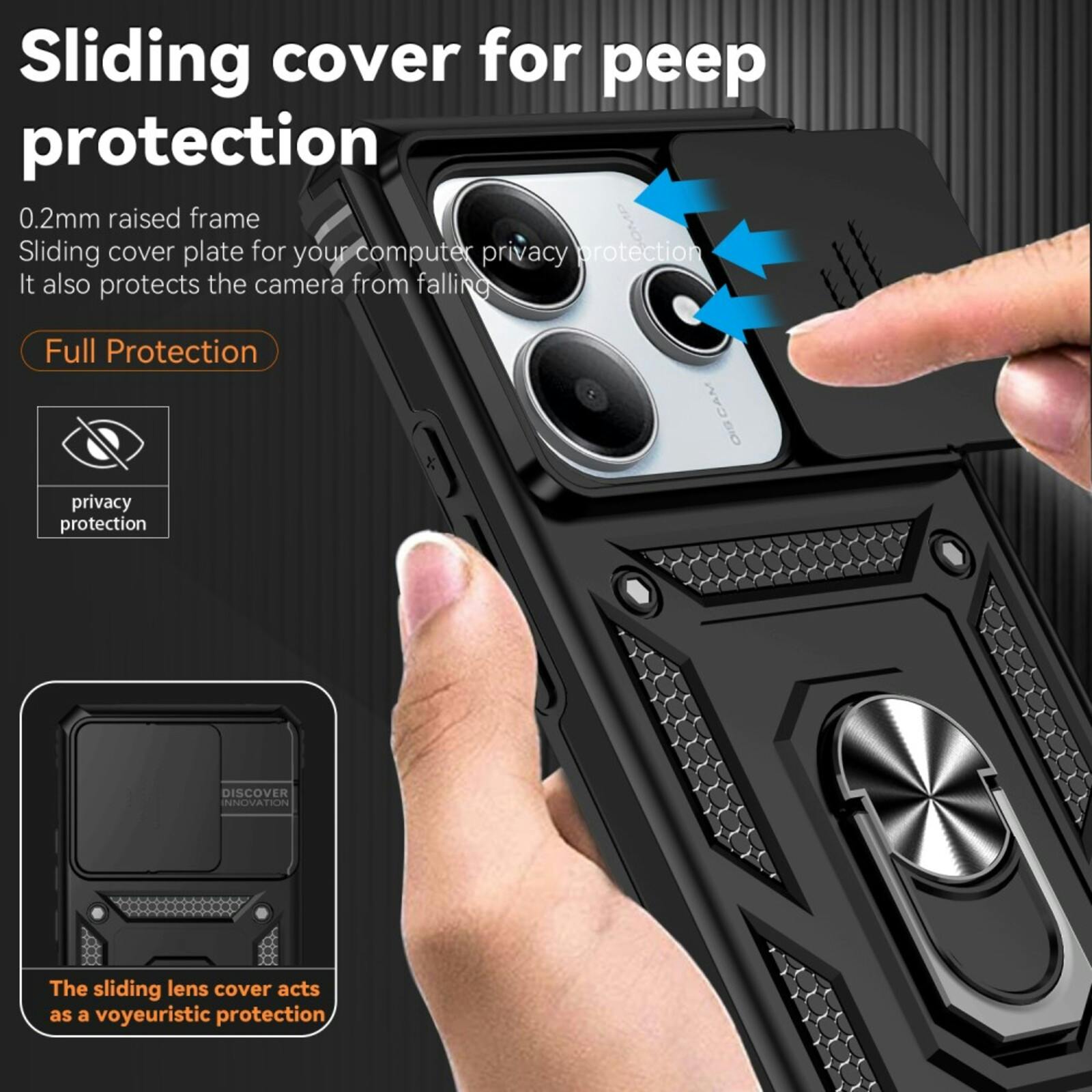 CaseBody Xiaomi Redmi Note 14 5G Shield Case Zwart