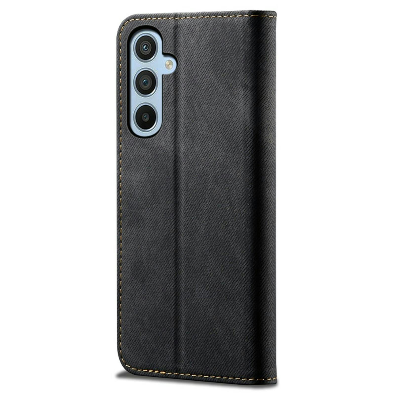 CaseBody Samsung Galaxy A55 5G Denim Bookcase Zwart
