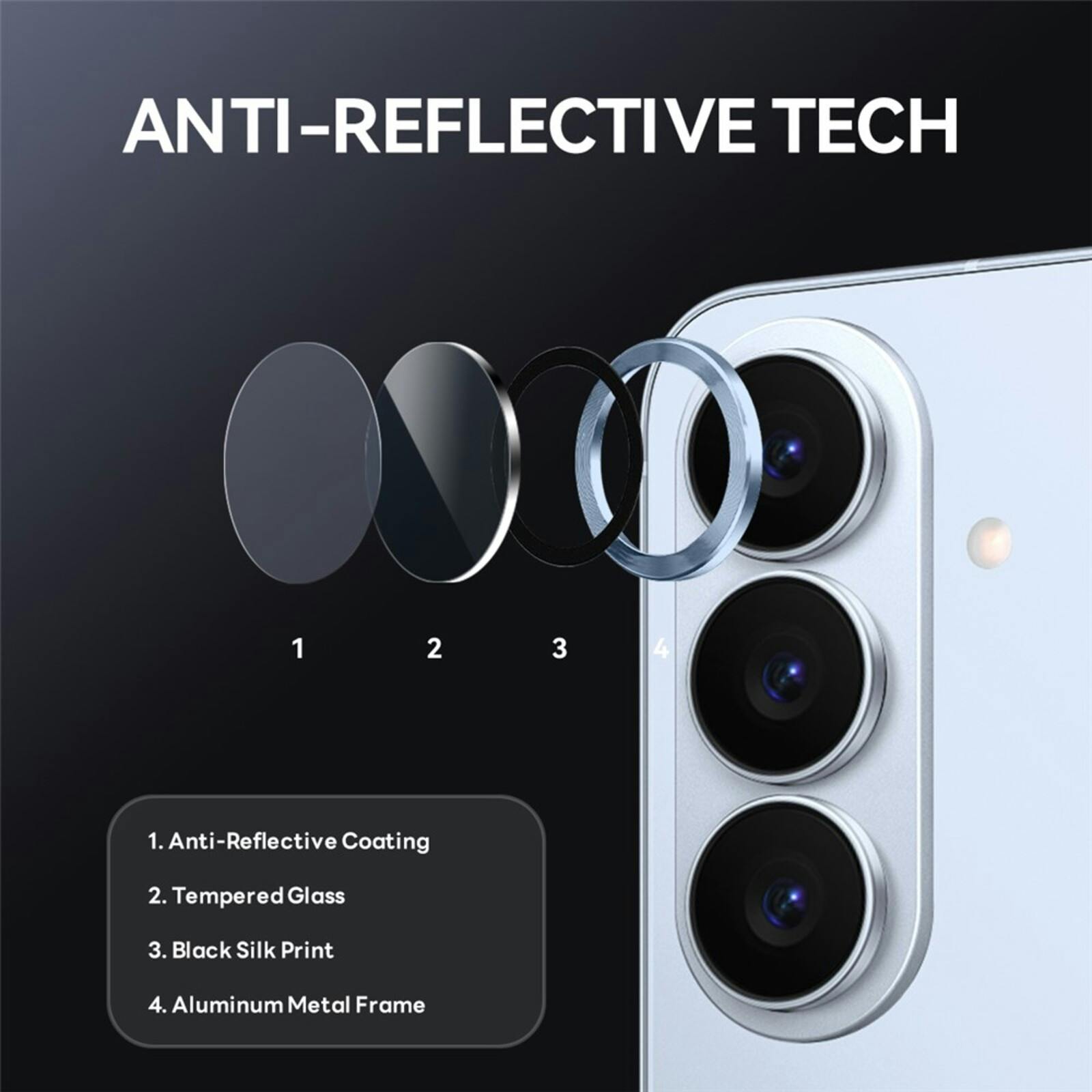 Northjo Samsung Galaxy S26 Plus Camera Protector Rings Blauw