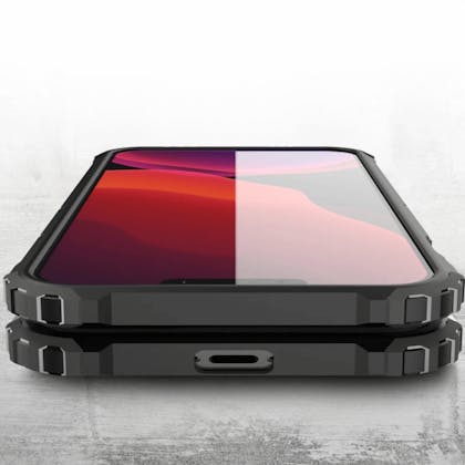 CaseBody iPhone 13 Shockproof Hoesje Steel Armor Zilver
