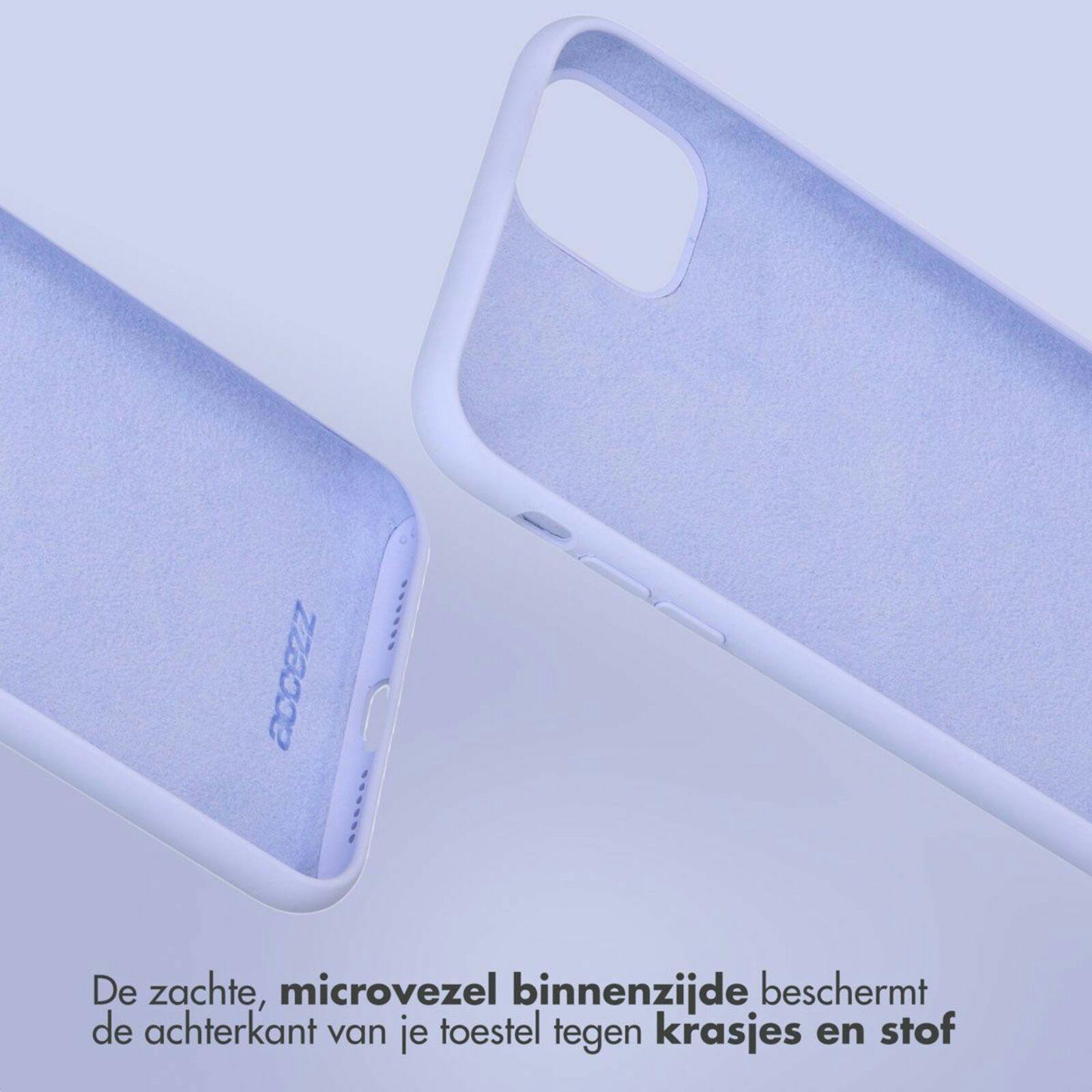 Accezz Galaxy S23 Ultra Liquid Siliconen Hoesje Paars - Voorkant