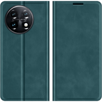 Just in Case OnePlus 11 Magnetisch Portemonnee Hoesje Groen - Voorkant & achterkant