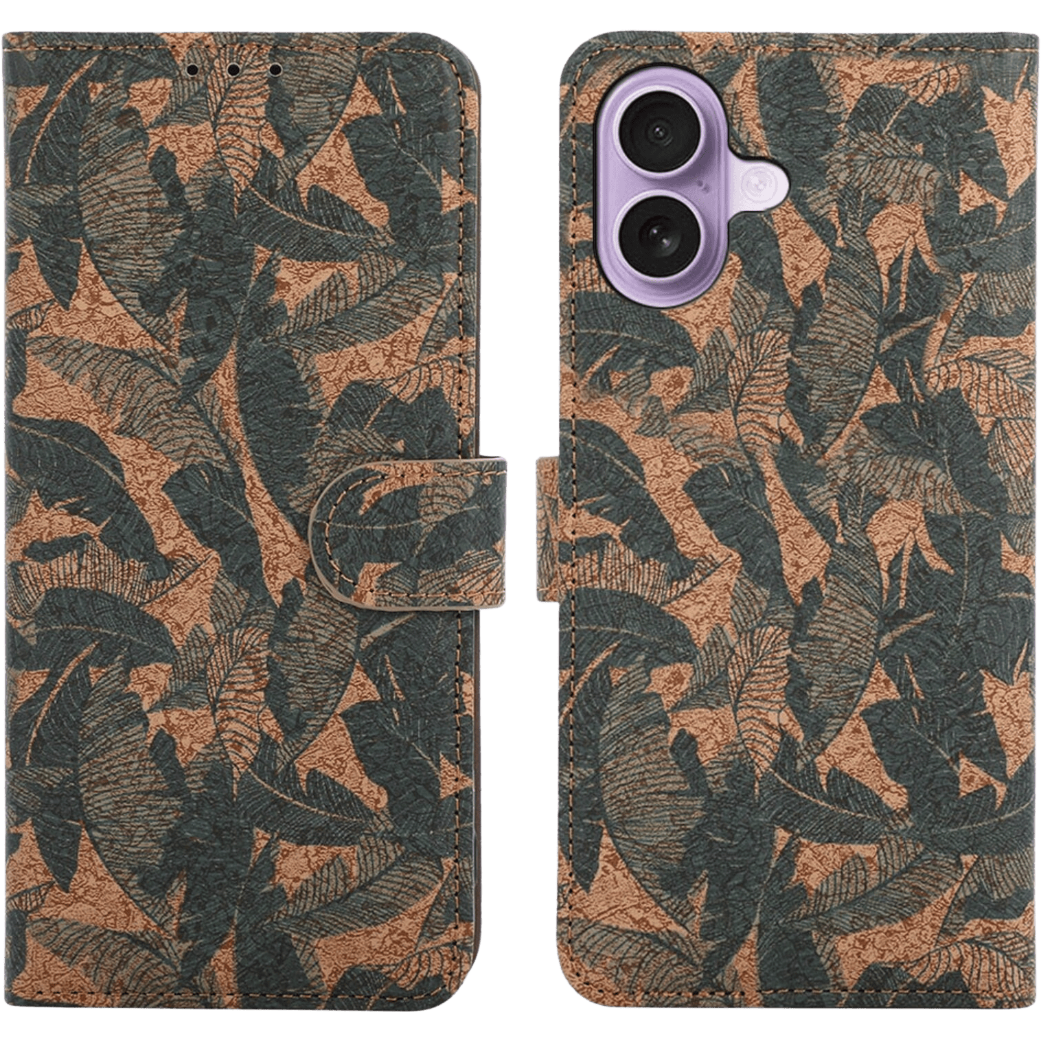 Comfycase Apple iPhone 17 Book Case met Bladerenprint Herfst