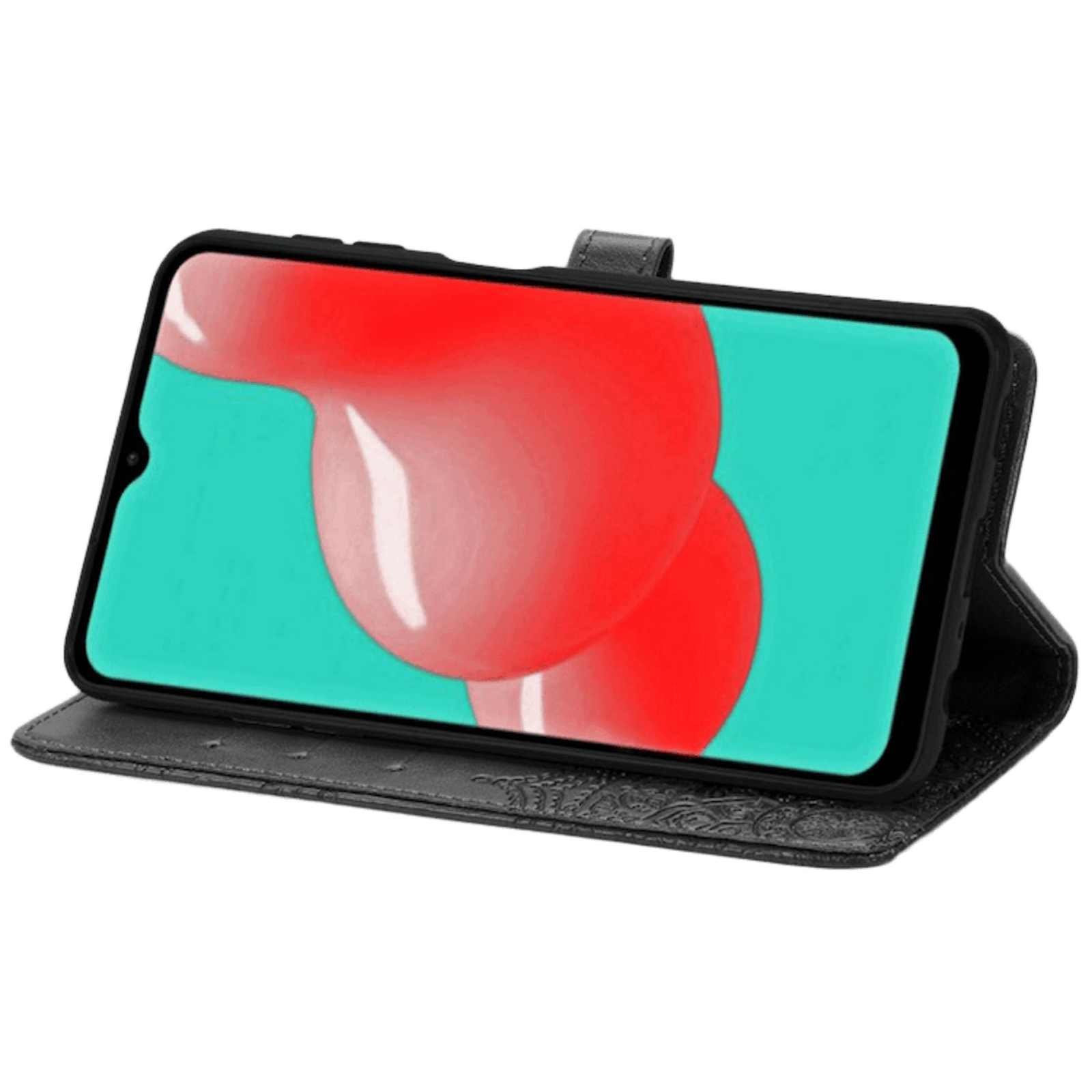 Comfycase Samsung Galaxy A32 Mandela booklet telefoonhoesje Zwart