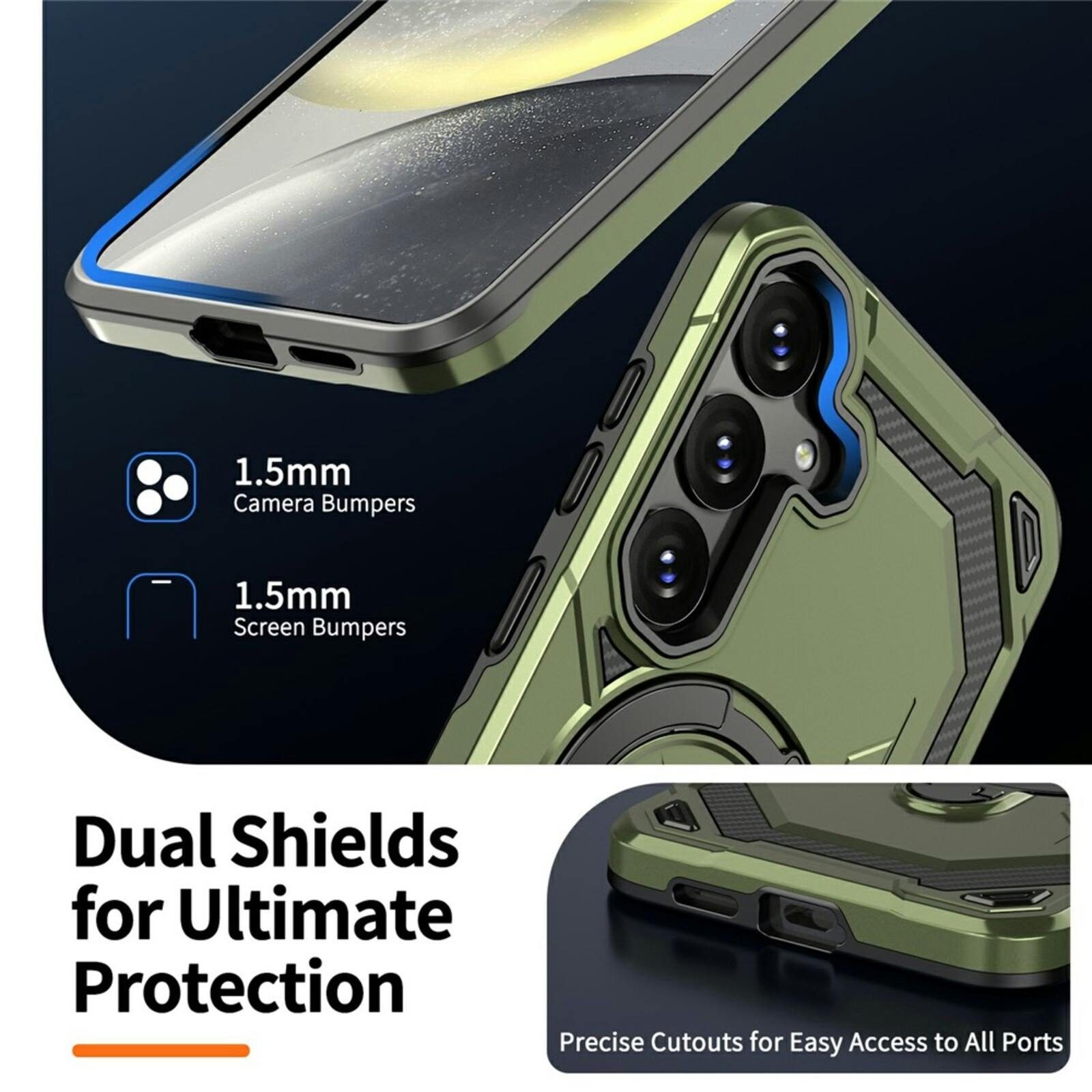 CaseBody Samsung Galaxy S26 Magnetic Kickstand Ring Hoesje Groen