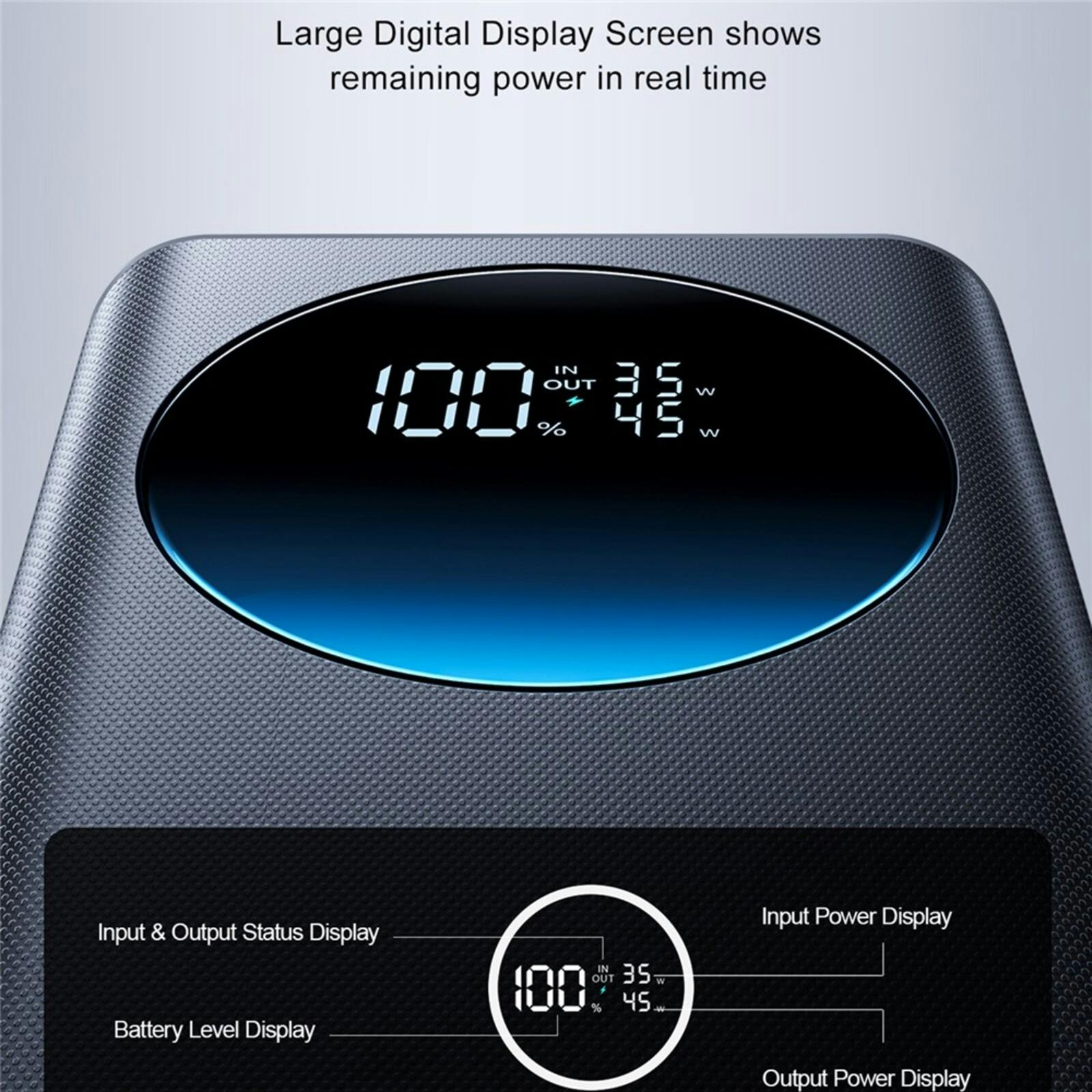 Joyroom Pro Display 45W Fast Charging Display Powerbank 20.000mAh Zwart