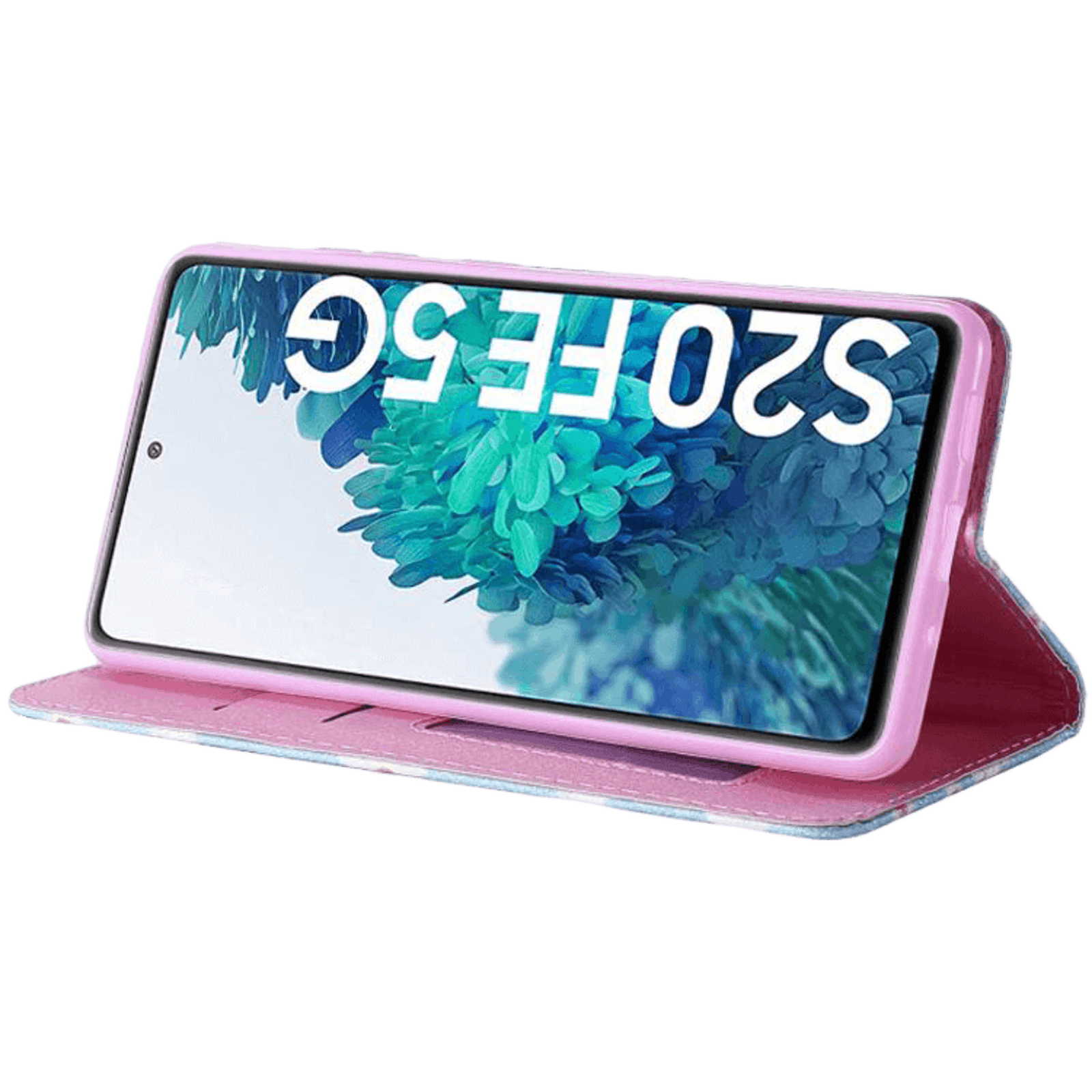 Comfycase Samsung Galaxy S20 FE Daisy Bookcase Hoesje Blauw