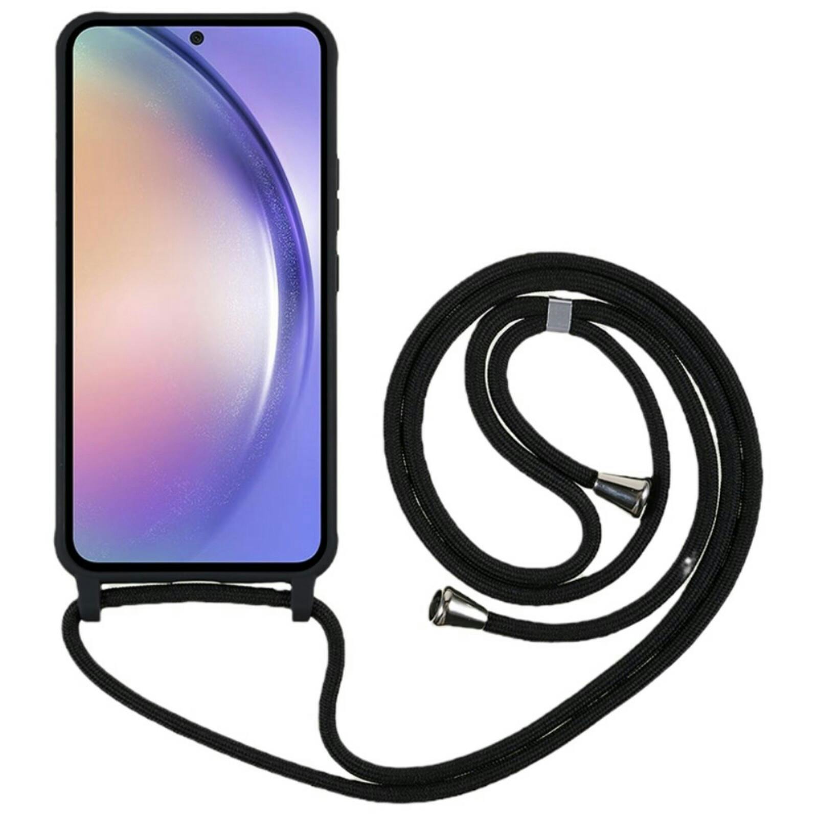 Mocaa Samsung Galaxy A54 Hoesje met Verstelbaar Koord Zwart