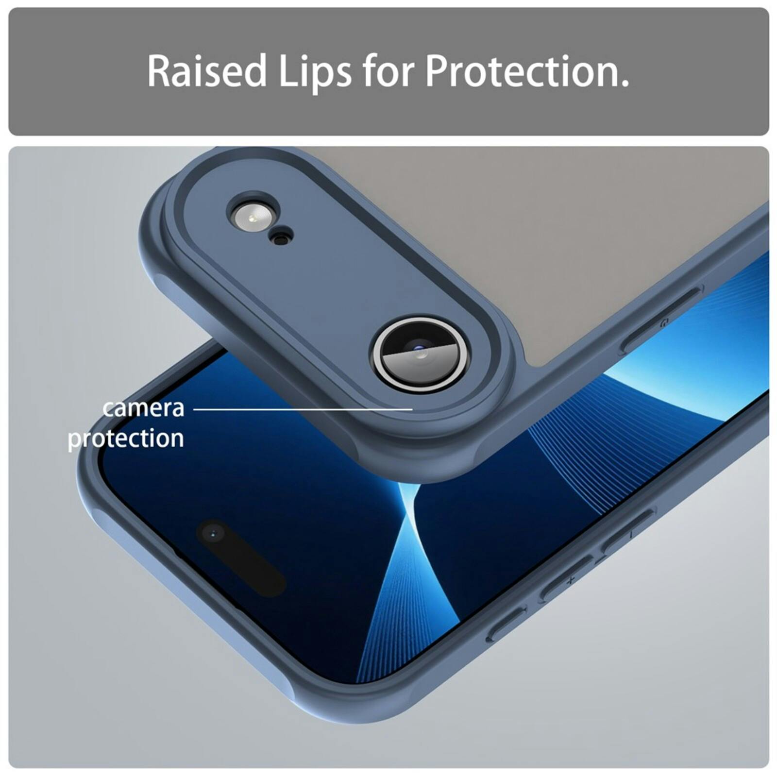 Mocaa Apple iPhone 17 Air Slim Anti-Shock Hoesje Blauw