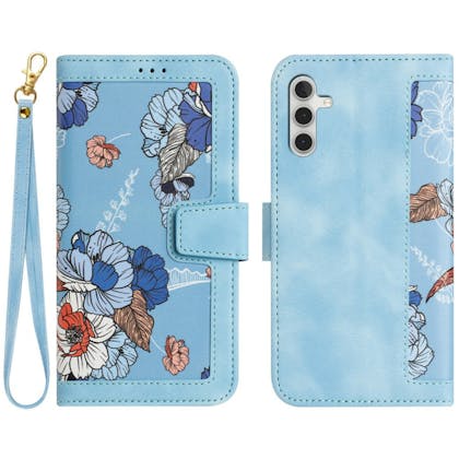 Mocaa Samsung Galaxy A55 Floral Series Bookcase Blauw