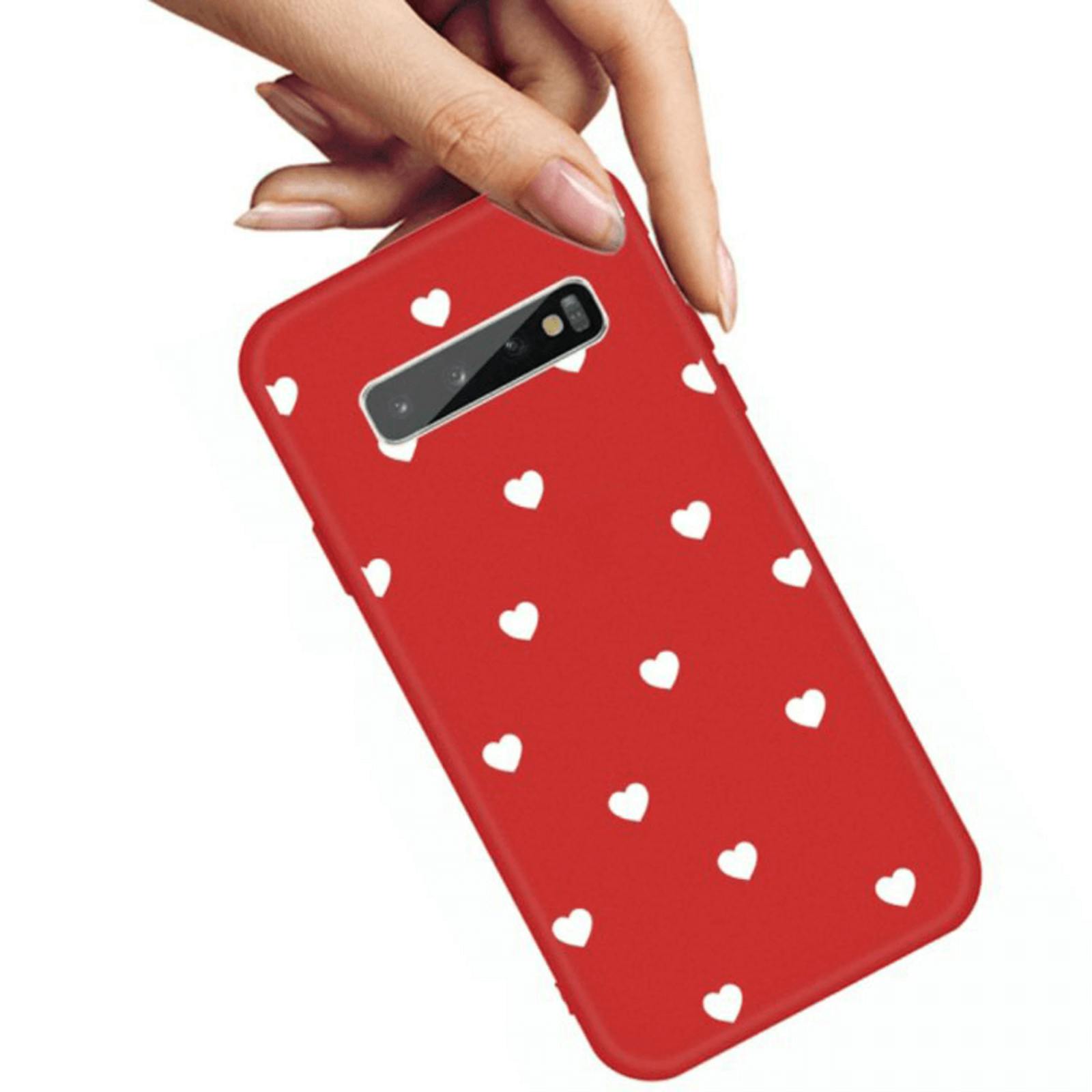 Mocaa Samsung Galaxy S10 Plus Hearts Case Rood