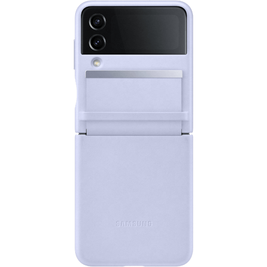 Samsung Galaxy Z Flip4 Leren Hoesje Paars - Voorkant