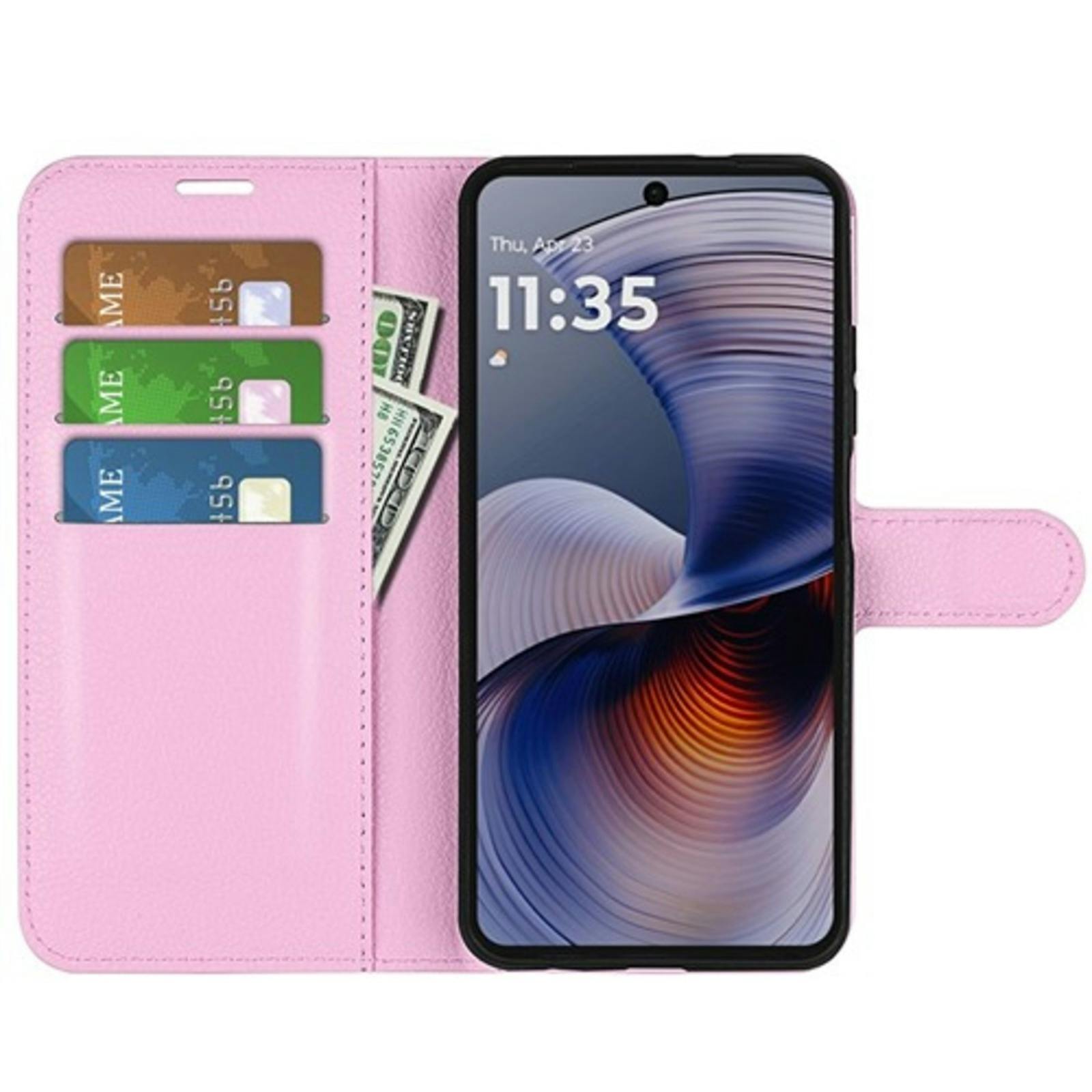 Mocaa Motorola Moto G55 5G Slim-Fit Bookcase Roze