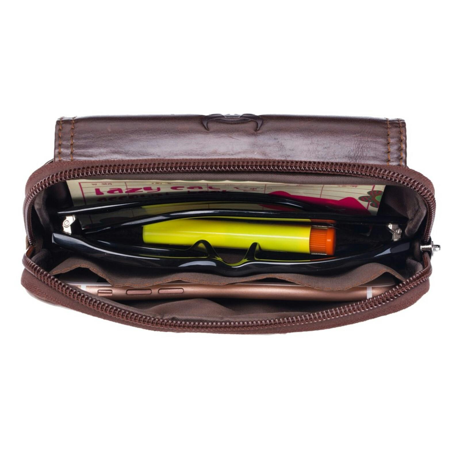 Bullcaptain Horizontal Leather Smartphone Pouch Bruin XL