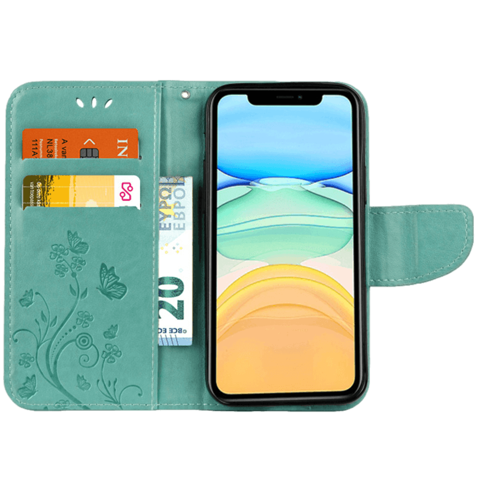 Mocaa iPhone 12 Mini Booklet Hoesje Groen