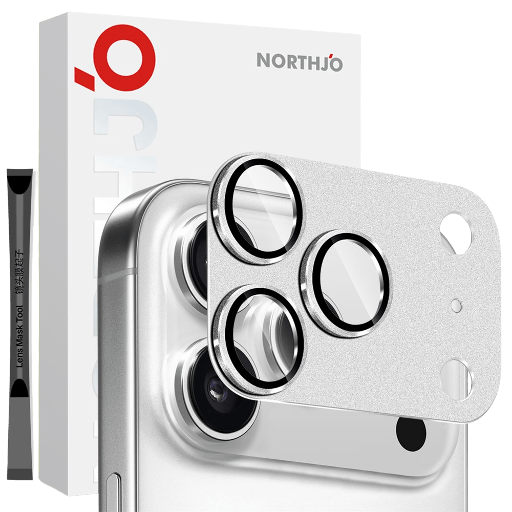 Northjo iPhone 17 Pro Full Cover Camera Protector Zilver