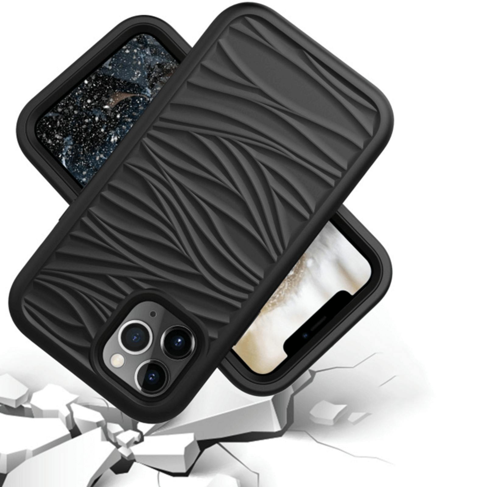 Mocaa iPhone 12 Pro Max Grip Full Body Hoesje Zwart