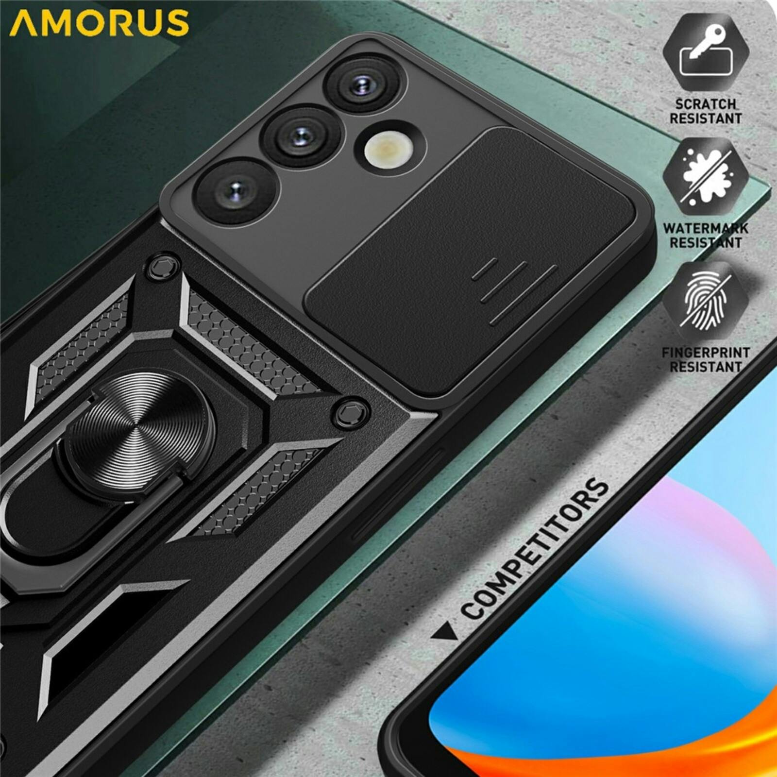 Amorus Samsung Galaxy S26 Plus Shield Case met Camera-schuif Groen