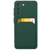 CaseBody Samsung Galaxy S21 FE Telefoonhoesje met Kaarthouder Groen