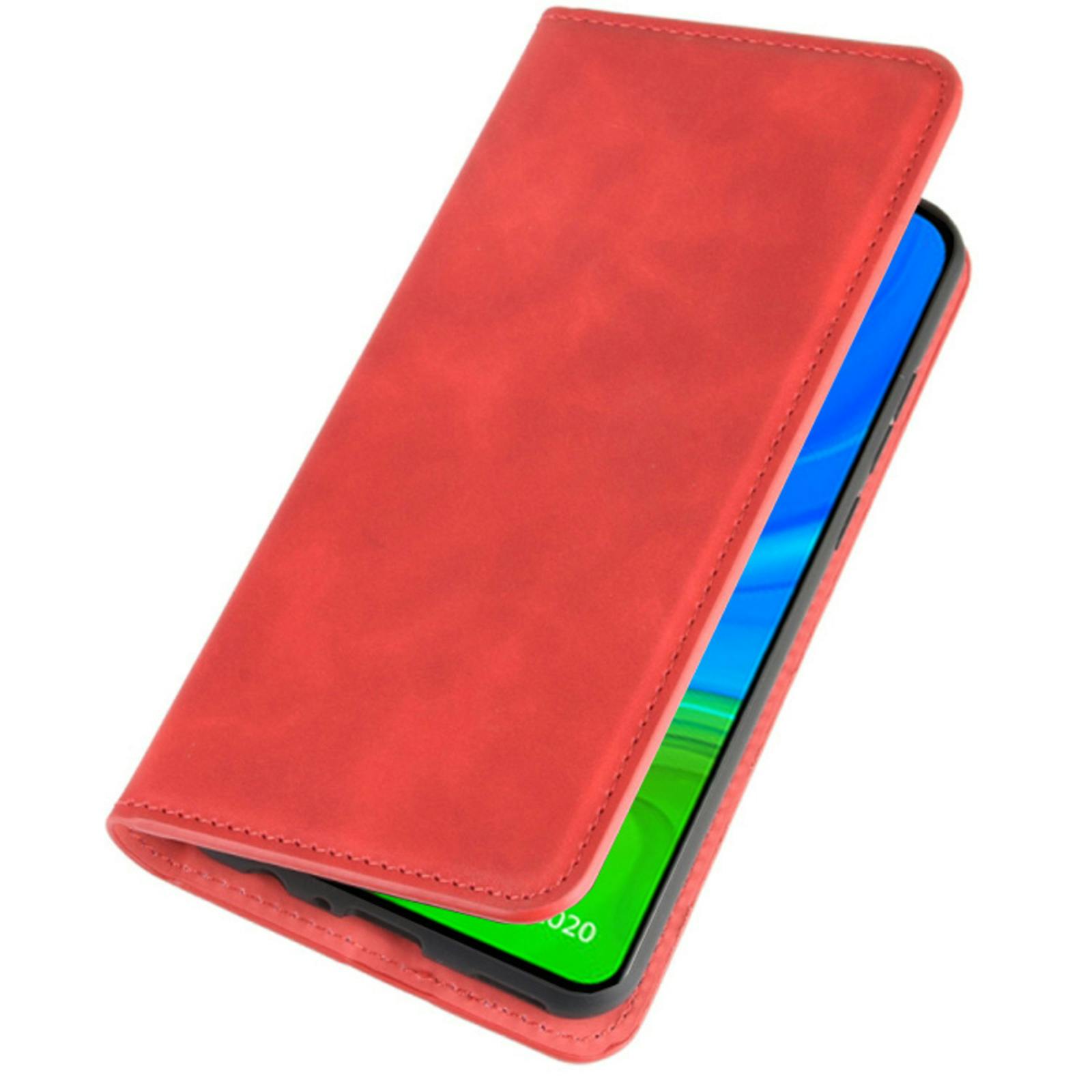 Mocaa Huawei P Smart 2020 Magnetisch Slim Fit Bookcase Hoesje Rood