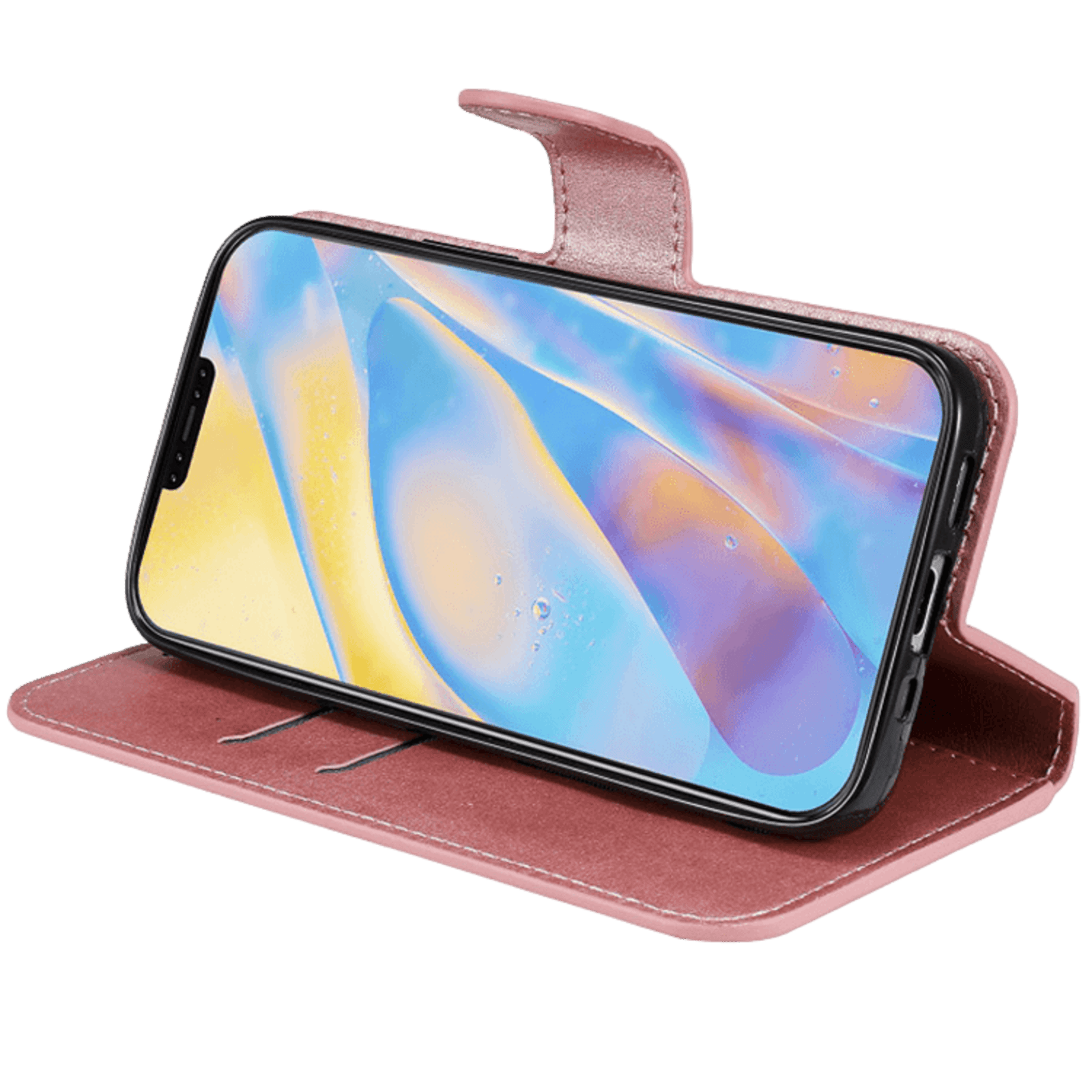 Mocaa iPhone 12 Mini Slim-Fit Bookcase Hoesje Roségoud