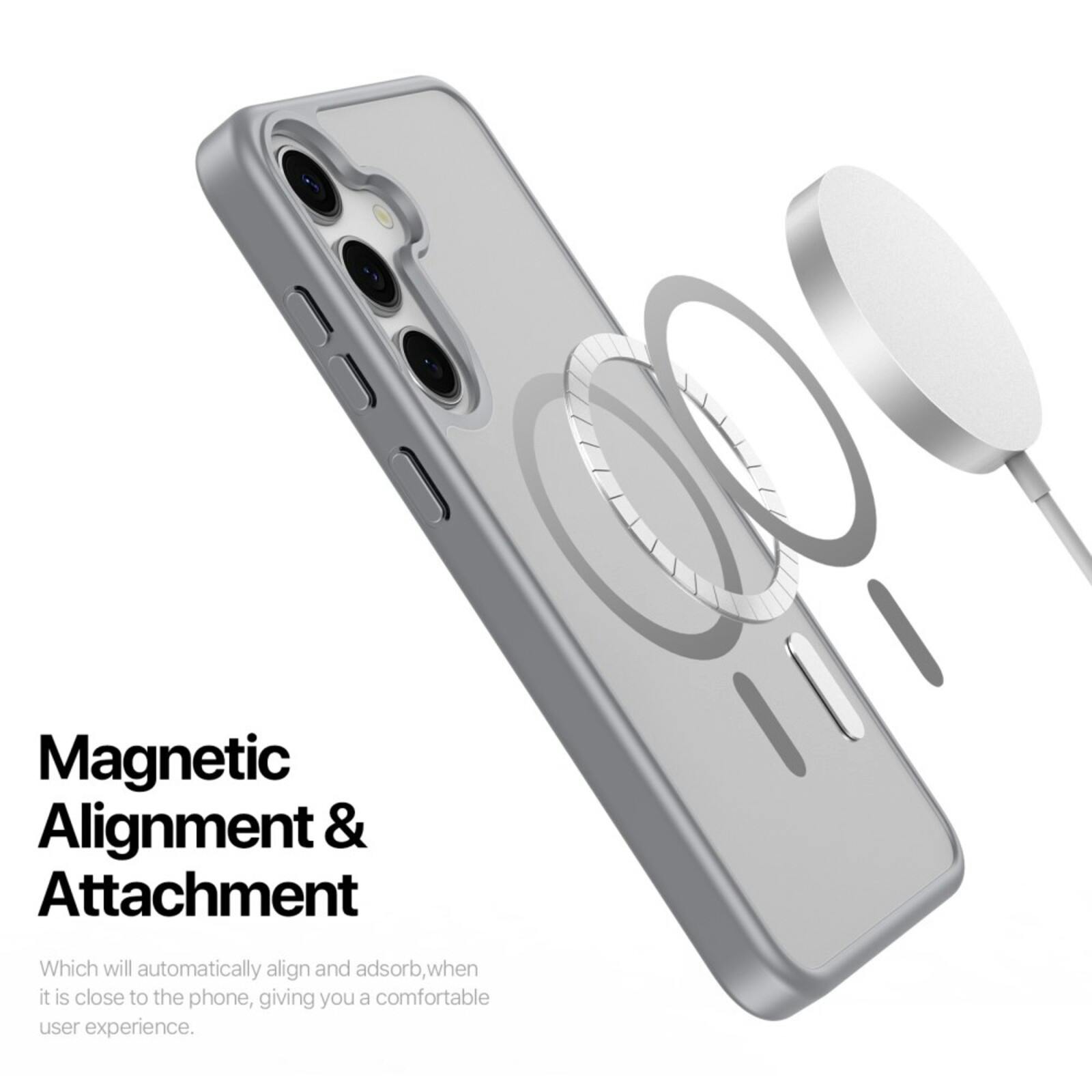 DUX DUCIS Samsung Galaxy S25 Mat MagSafe Hoesje Grijs