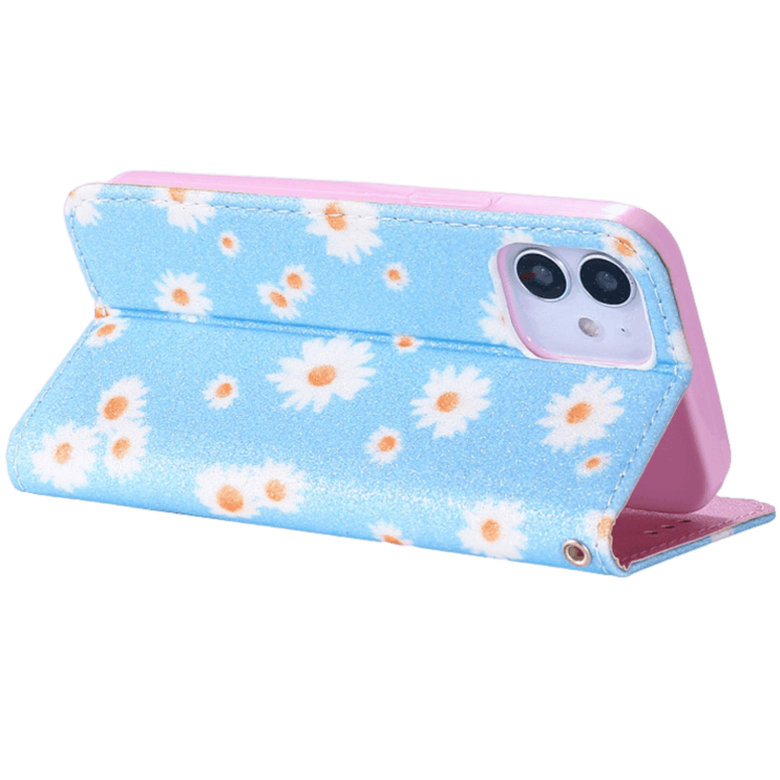 Comfycase iPhone 12 (Pro) Daisy Bookcase Hoesje Blauw