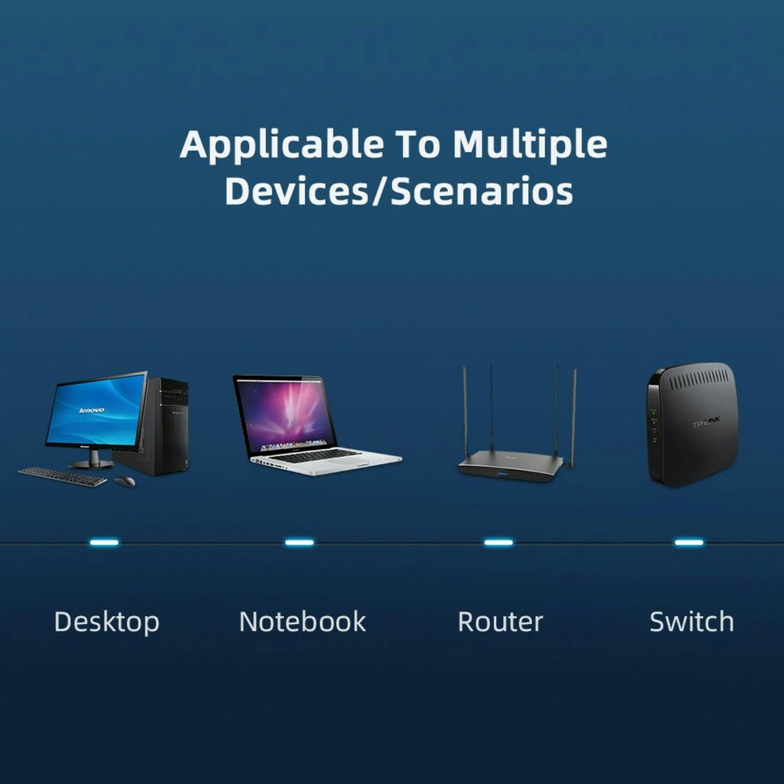 Essager CAT6 S/FTP LAN Ethernet Kabel Plat Zwart 3m