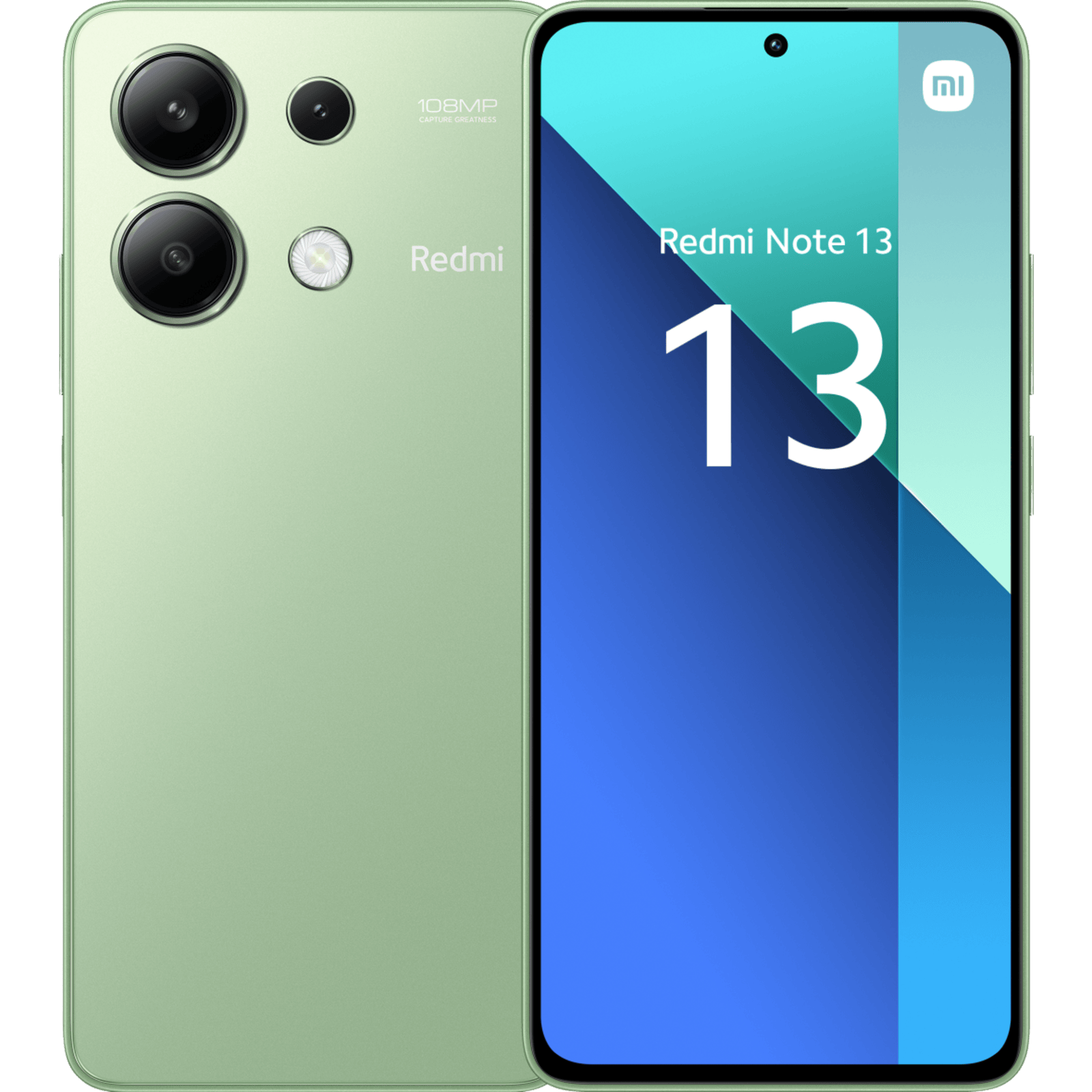 Xiaomi Redmi Note 13 Mint Green - Voorkant & achterkant
