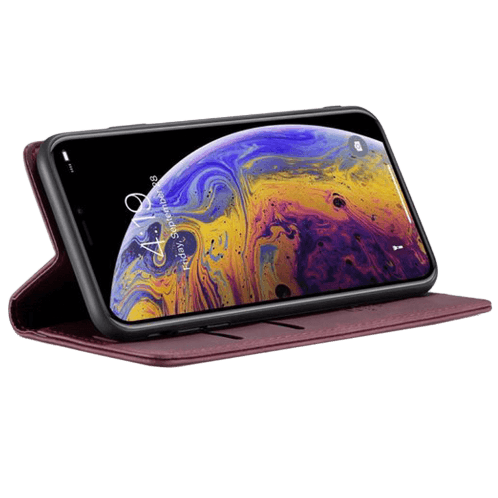 Caseme iPhone Xs Max Business Wallet Bookcase Hoesje Rood