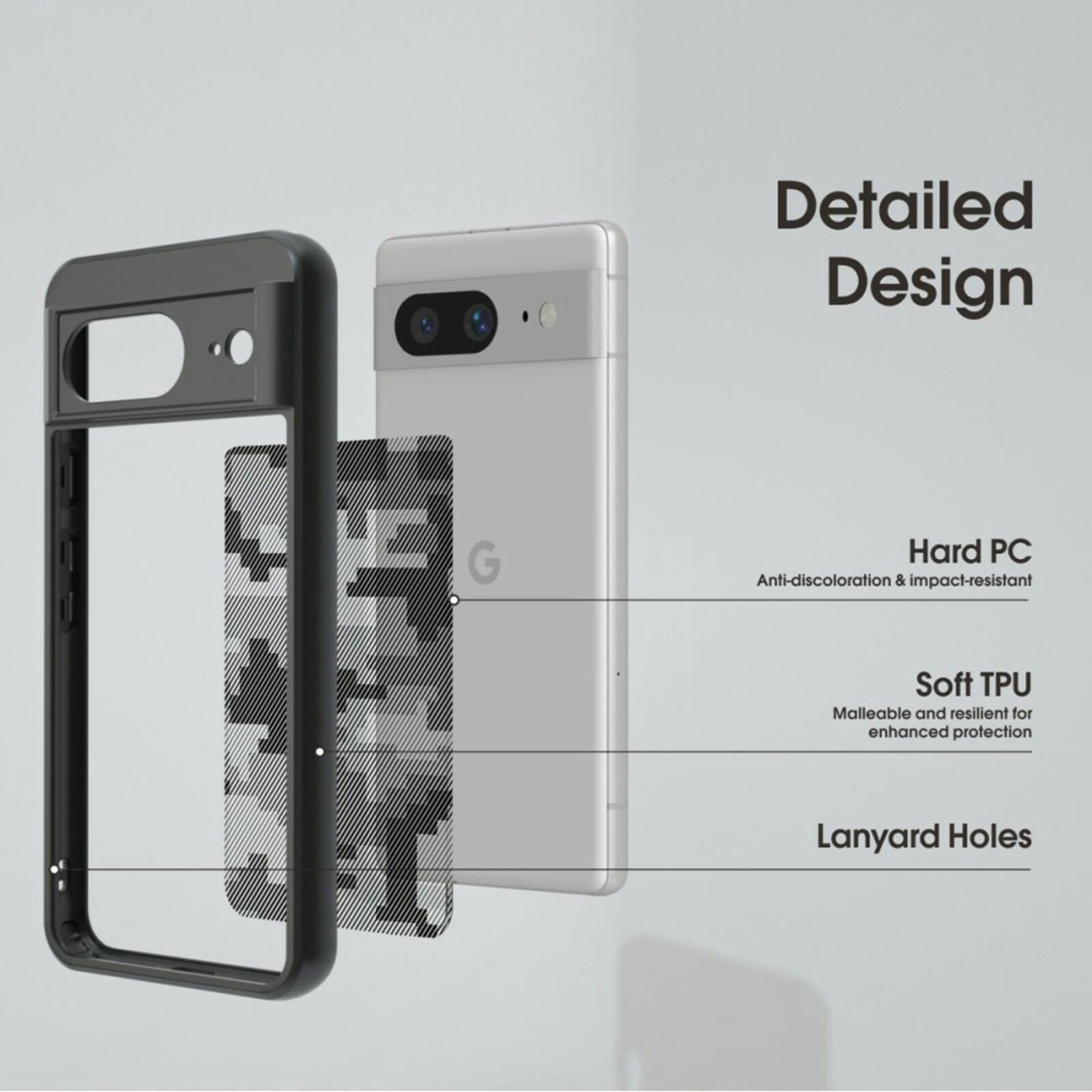 Mocaa Google Pixel 8a Shockproof Camo Hoesje Zwart