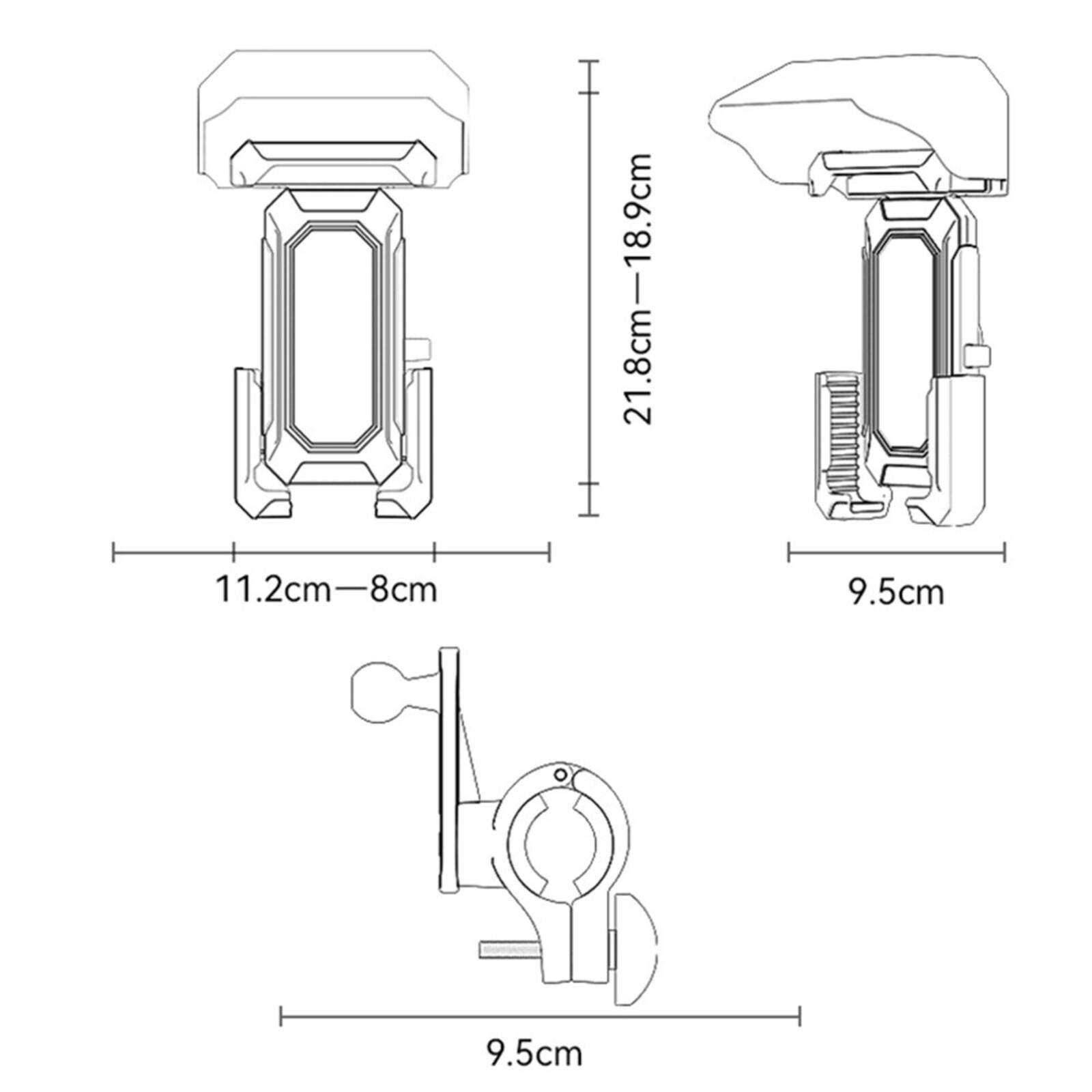 Yesido Stevige Fietshouder met Zonneklep Zwart
