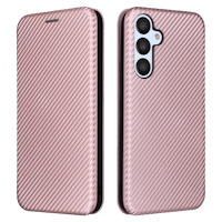 Comfycase Samsung Galaxy A54 Carbon Shell Flip Case Hoesje Rosegoud