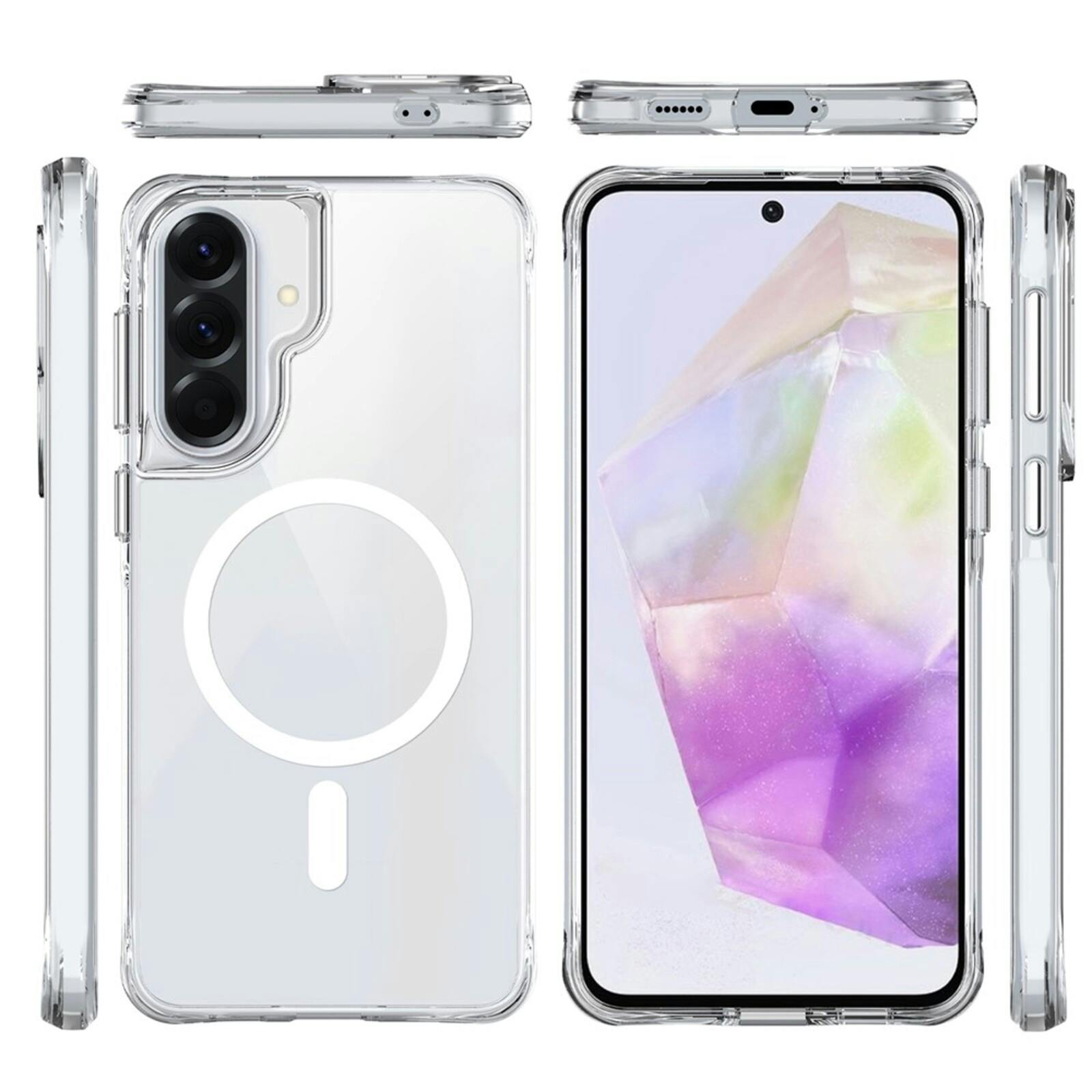 CaseBody Samsung Galaxy A57 Magnetic Clear Case Transparant