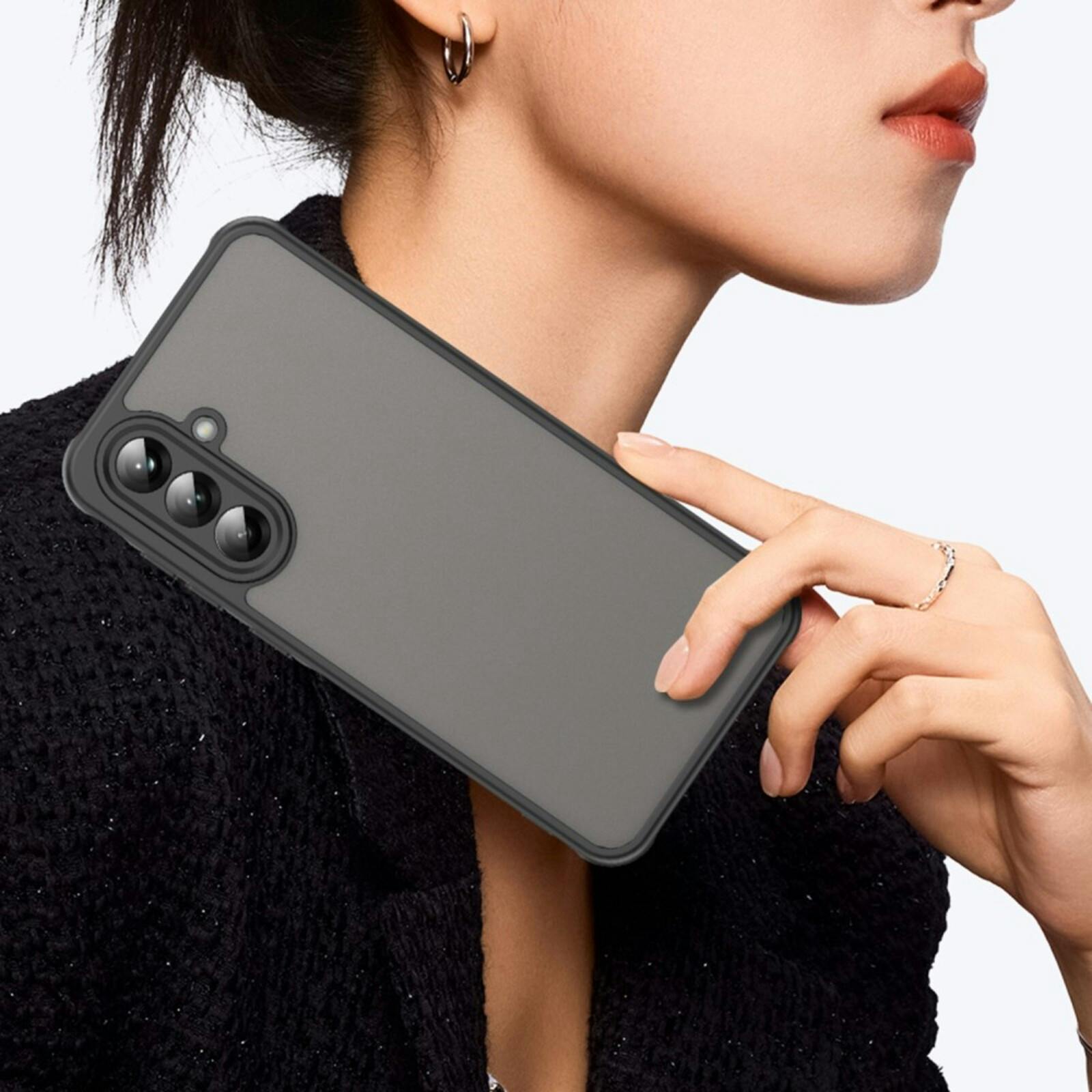 Mocaa Samsung Galaxy A56 Slim Anti-Shock Hoesje Zwart