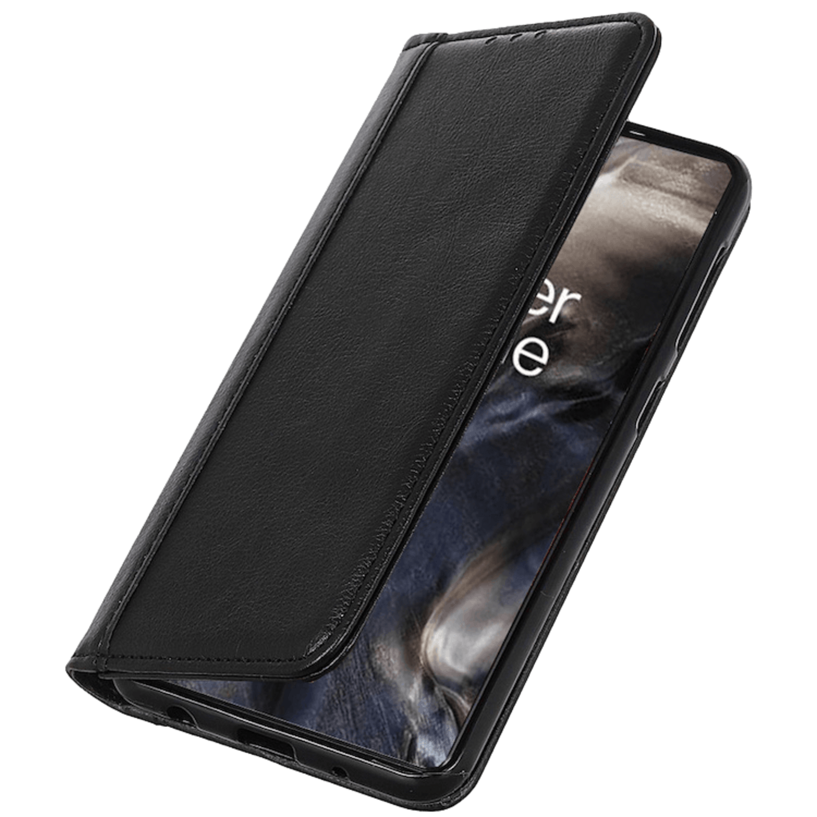 Comfycase OnePlus Nord Leren Portemonnee Hoesje Zwart