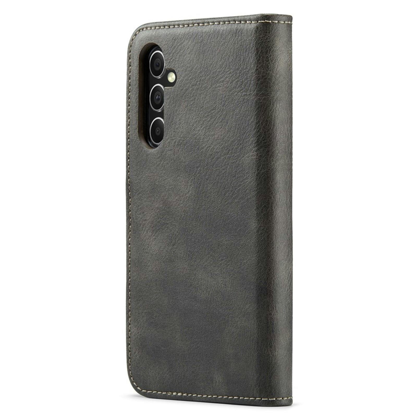 DG.MING Samsung Galaxy S25 Lederen 2-in-1 Wallet Hoesje Grijs
