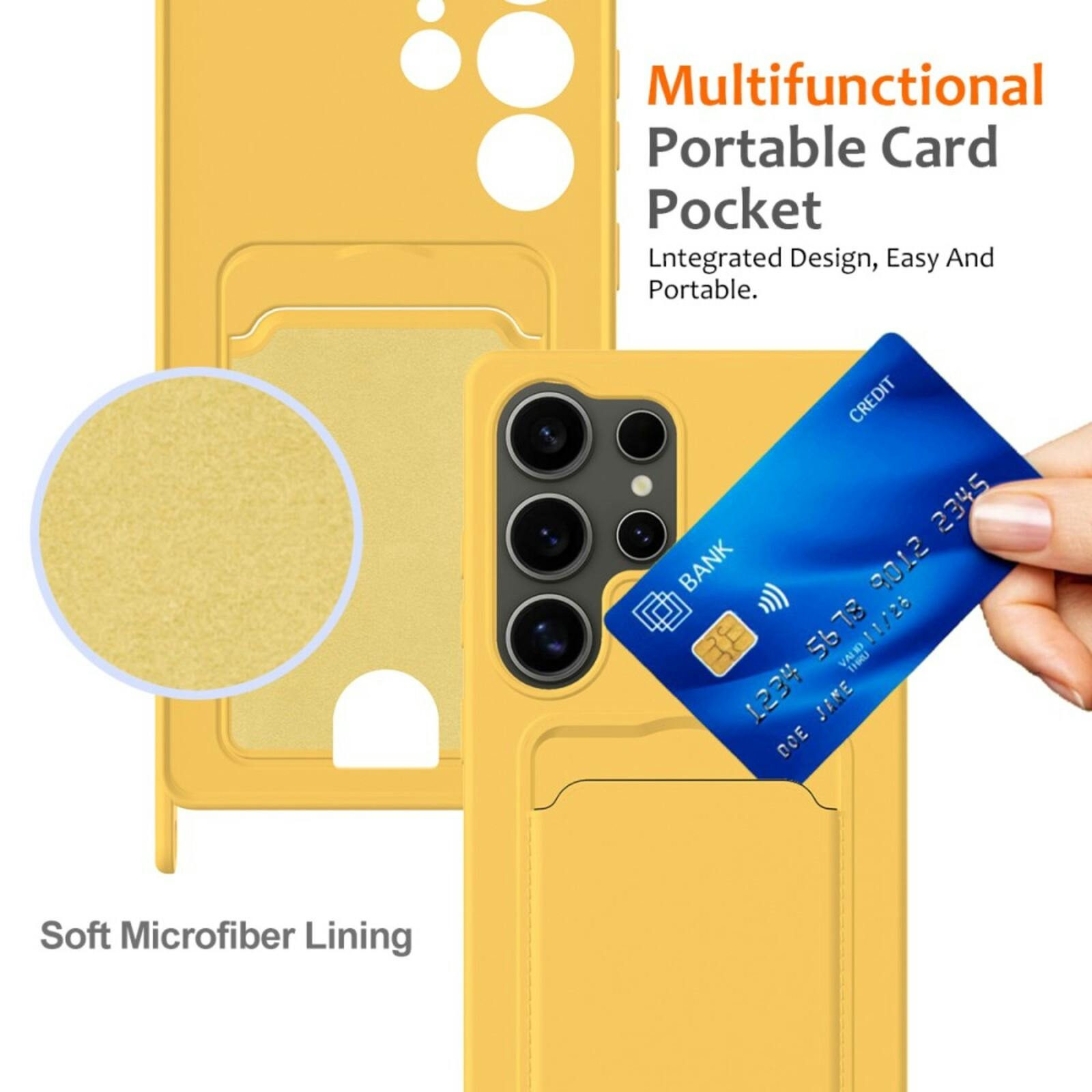 CaseBody Samsung S25 Ultra Koordhoesje met Kaarthouder Geel