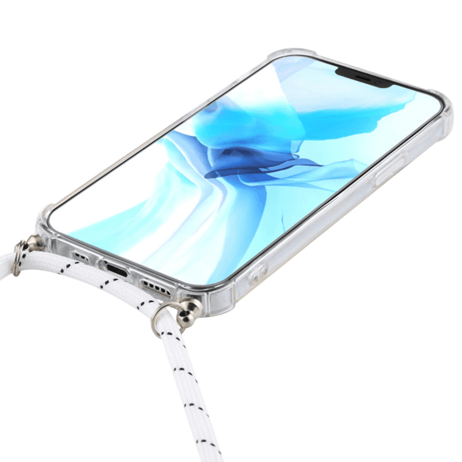 Comfycase iPhone 12 Pro Max Shockproof Telefoonhoesje met Koord Transparant