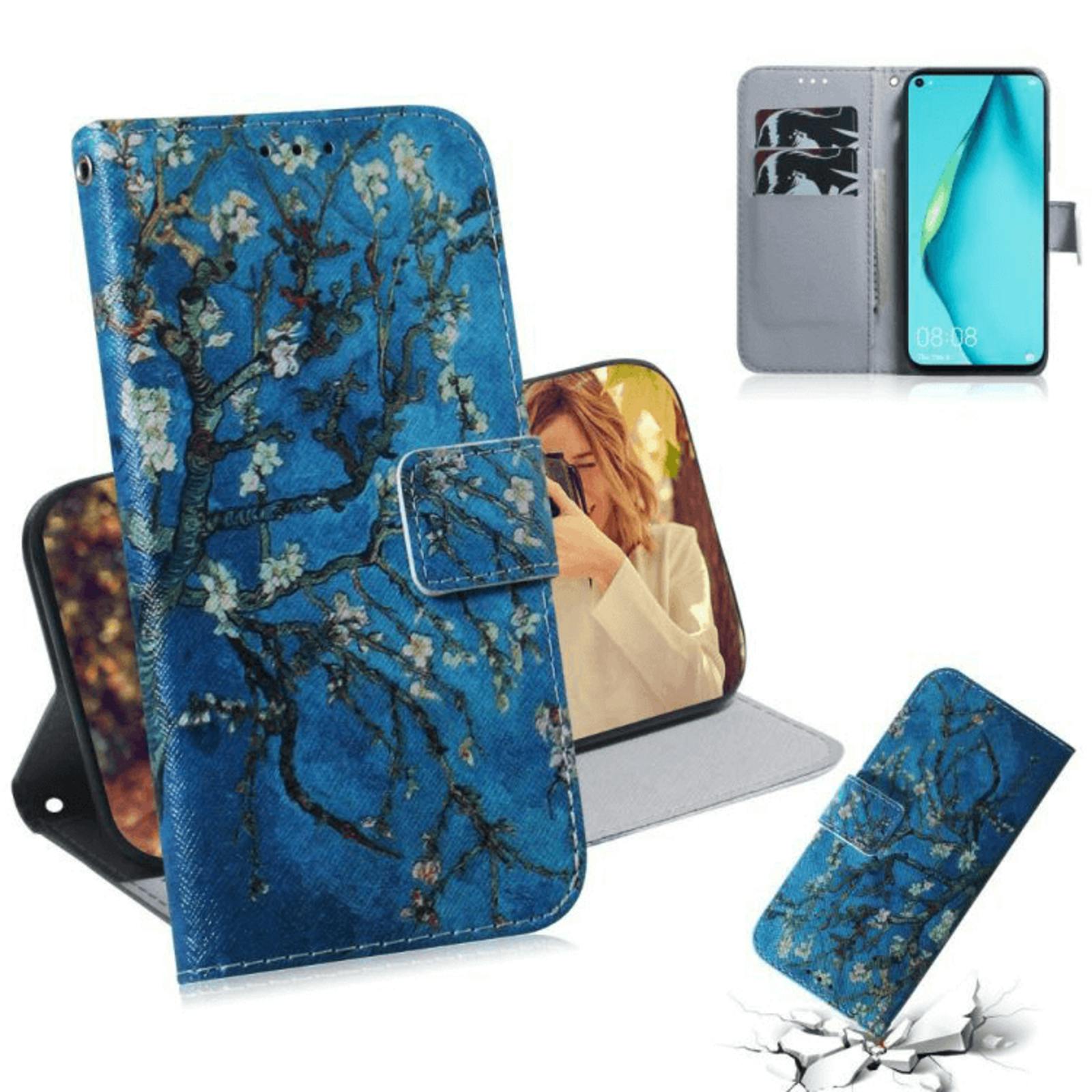 Comfycase Huawei P40 Lite bookcase hoesje van gogh's bloesem Blauw