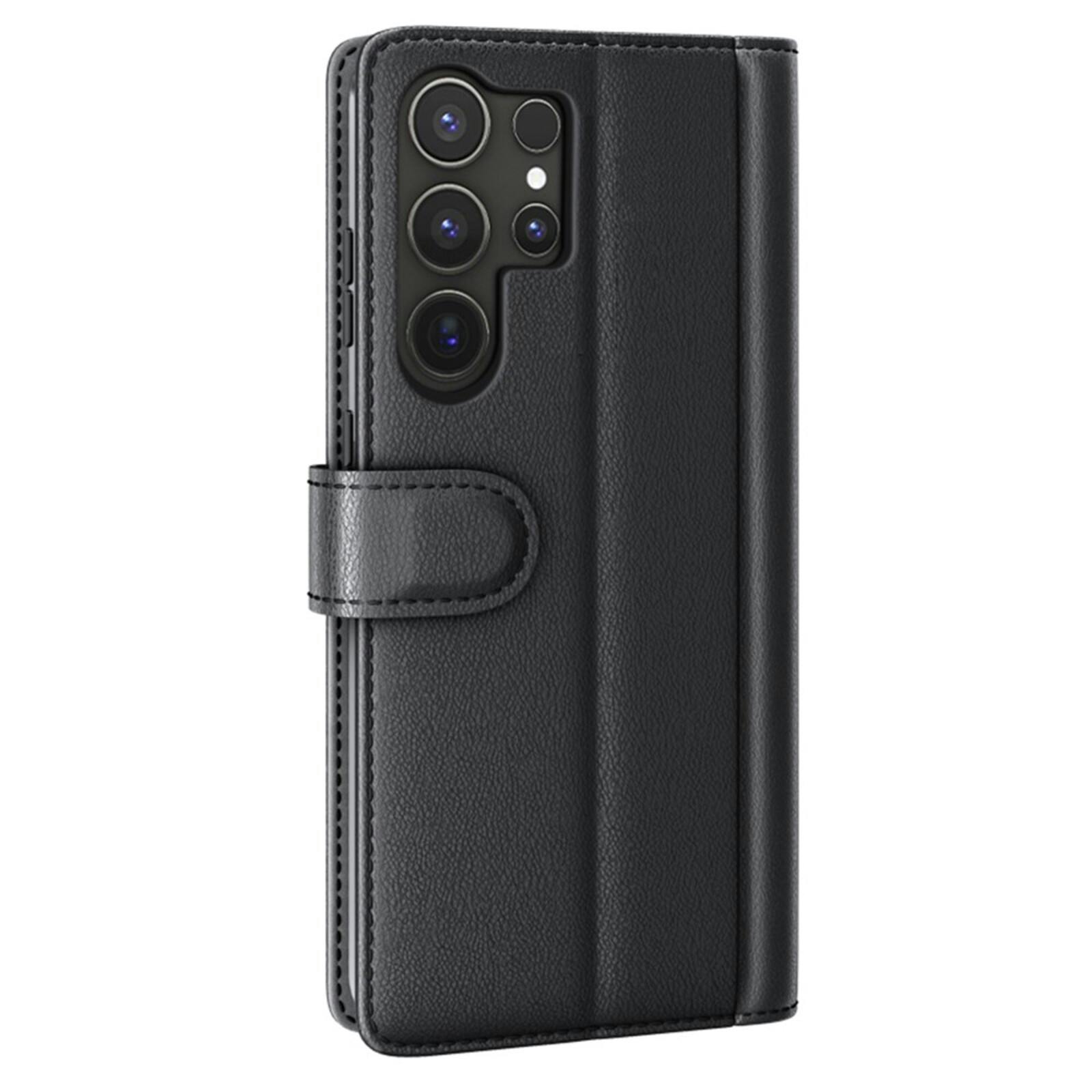 Fonexio Samsung Galaxy 25 Ultra Luxe Lederen Book Case Zwart