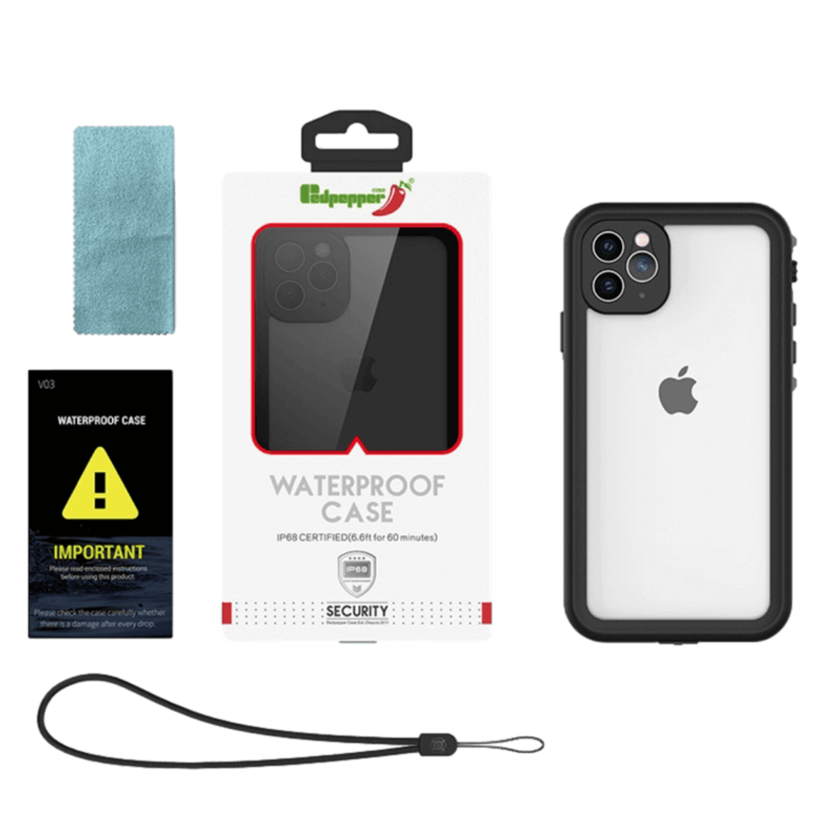 REDPEPPER iPhone 11 Pro Dot Pro Waterproof Beschermhoes Zwart