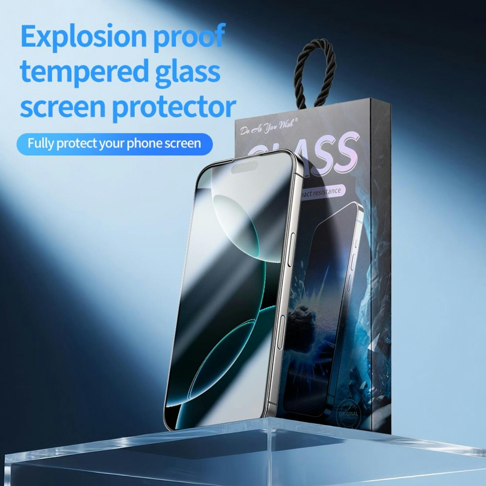 DO AS YOU WISH iPhone 17 Pro / 18 Pro Full Screen Tempered Glass Screenprotector Transparant