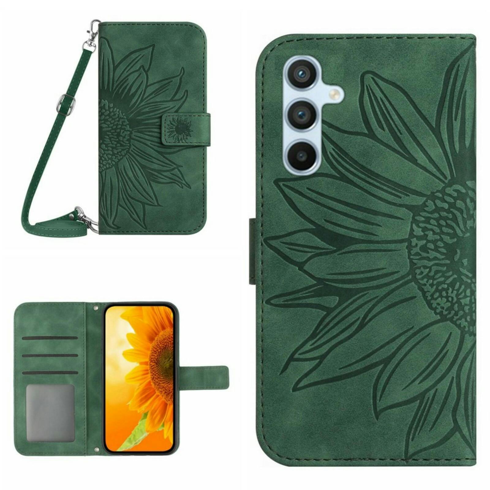 Mocaa Samsung Galaxy A16 Sunflower Bookcase met Koord Groen