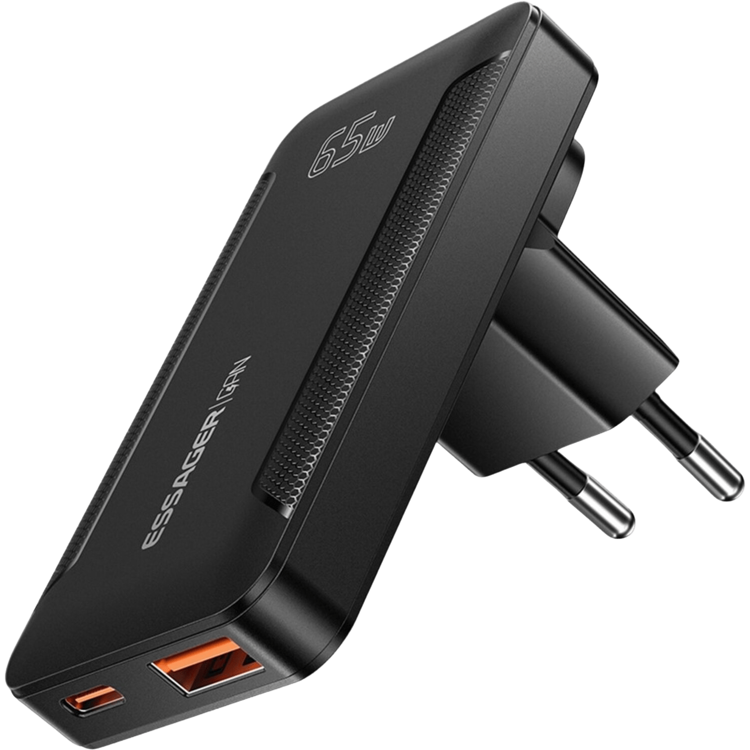 Essager Ultradunne USB-A + USB-C Reislader 65W Zwart