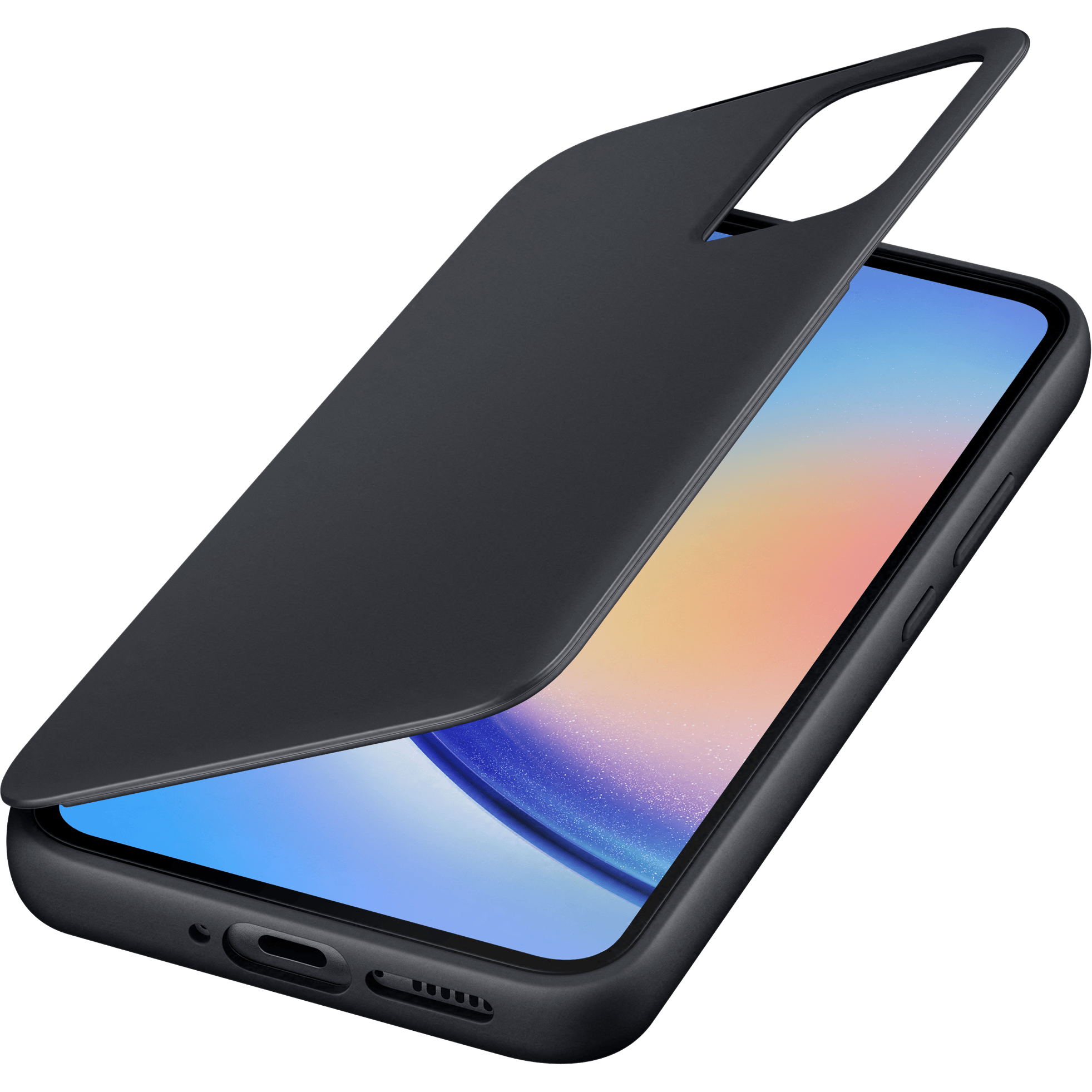 Samsung Galaxy A34 Smart View Portemonnee Hoesje Zwart