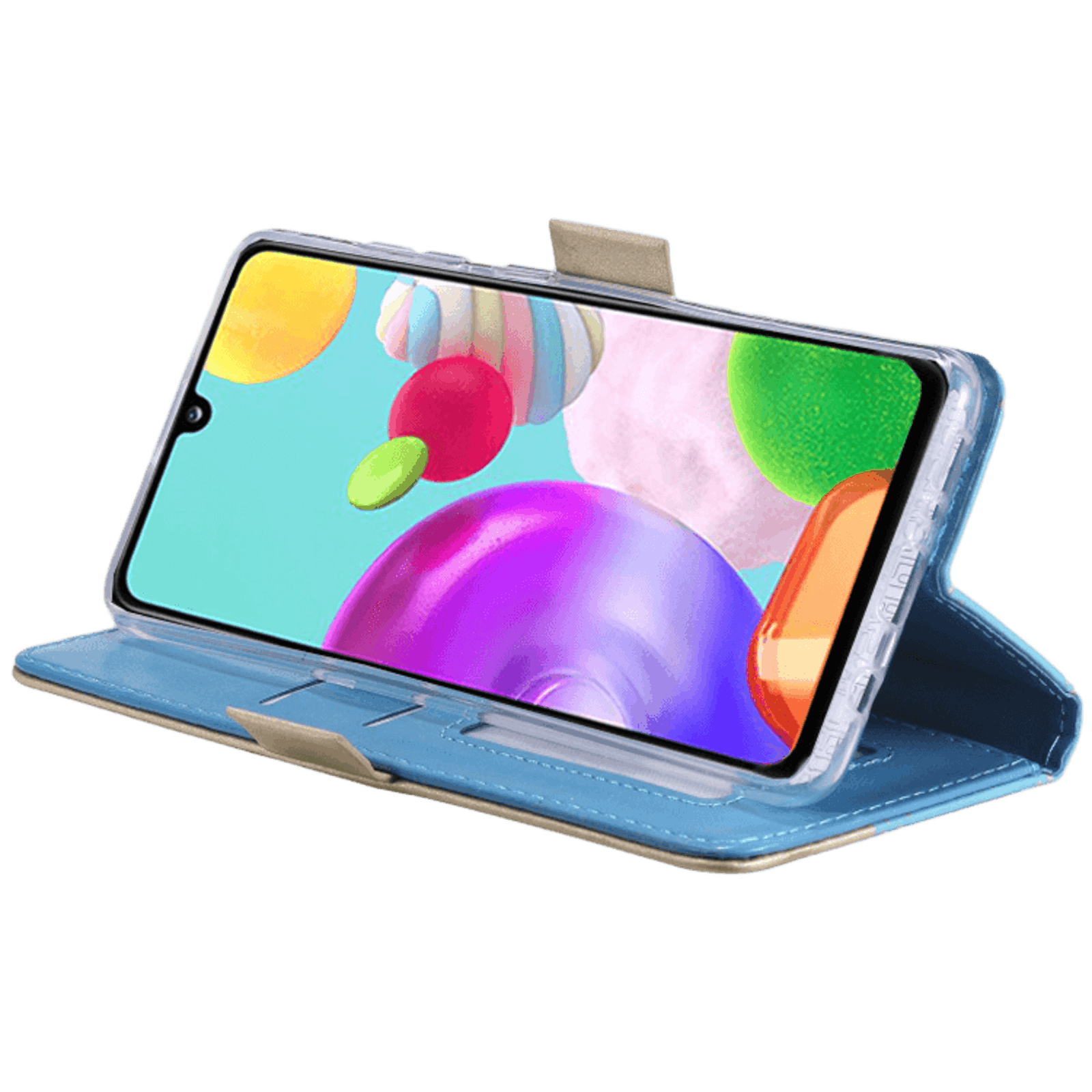 CaseBody Samsung Galaxy A41 Lace Zipper Portemonnee Hoesje Blauw