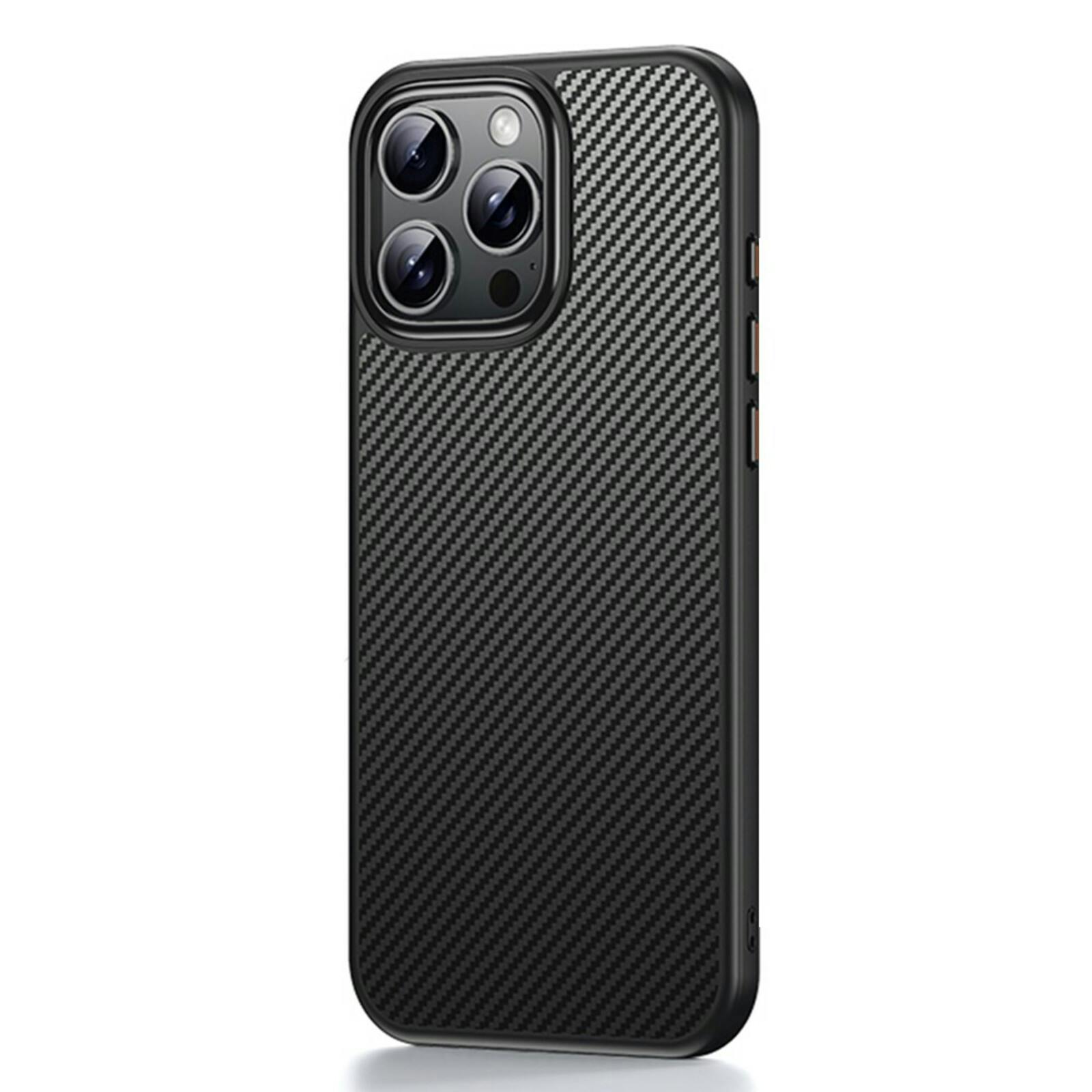 Mocaa iPhone 16 Pro Slim Carbon Pantser MagSafe Case Zwart