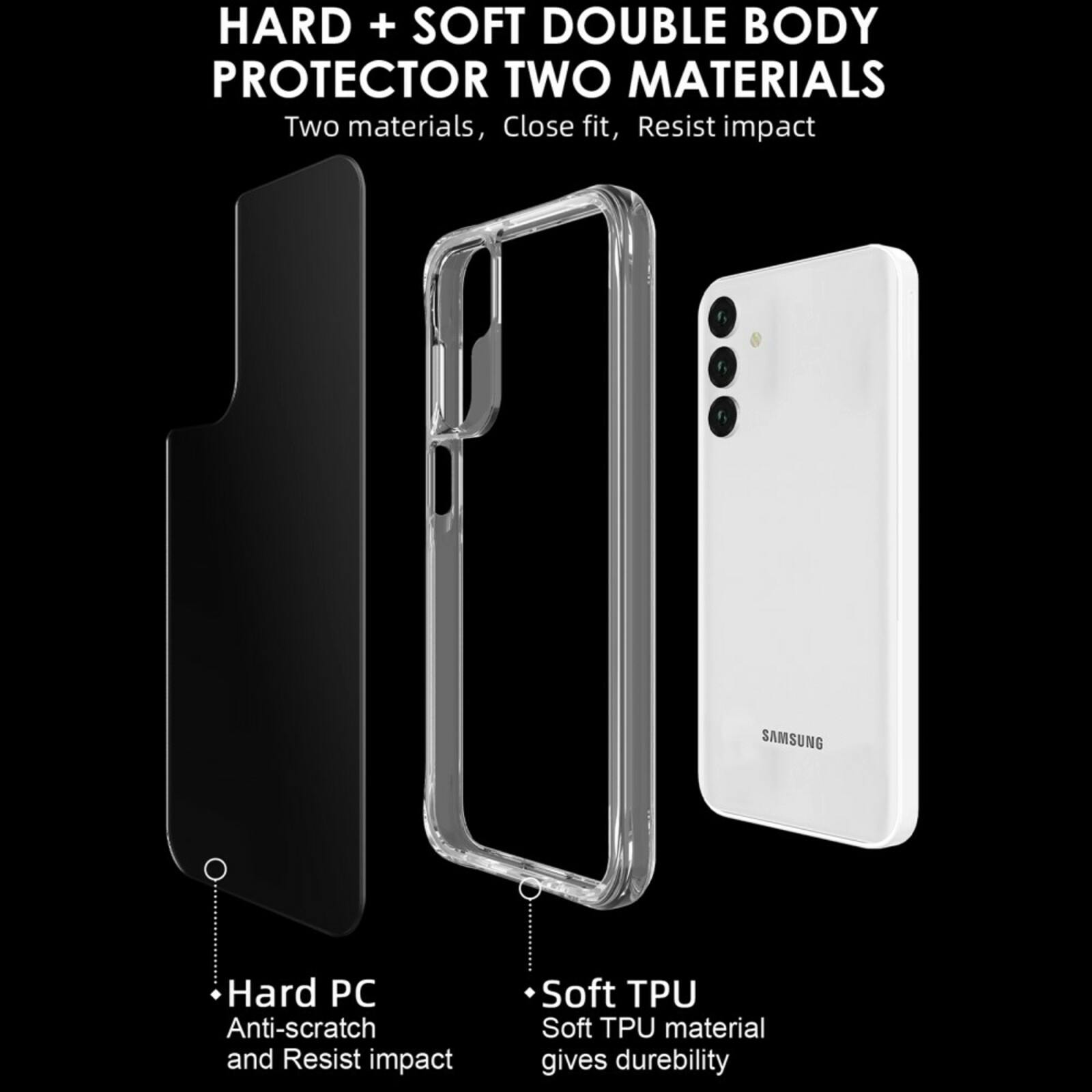 CaseBody Samsung A15 Dual Layer Anti-Shock Hoesje Transparant