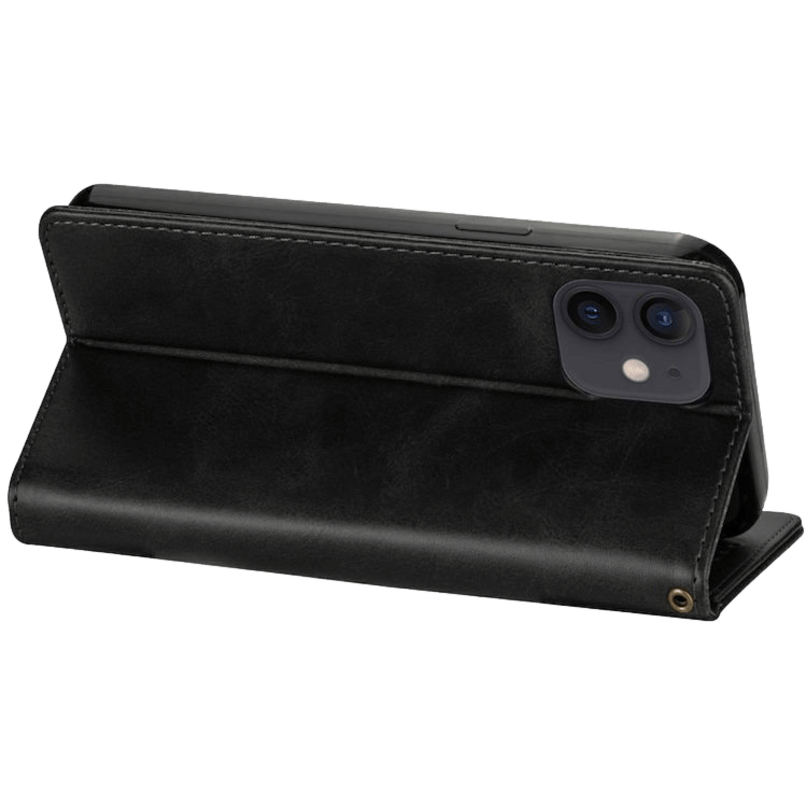 CaseBody iPhone 12 Mini Zipper Portemonnee Hoesje Zwart